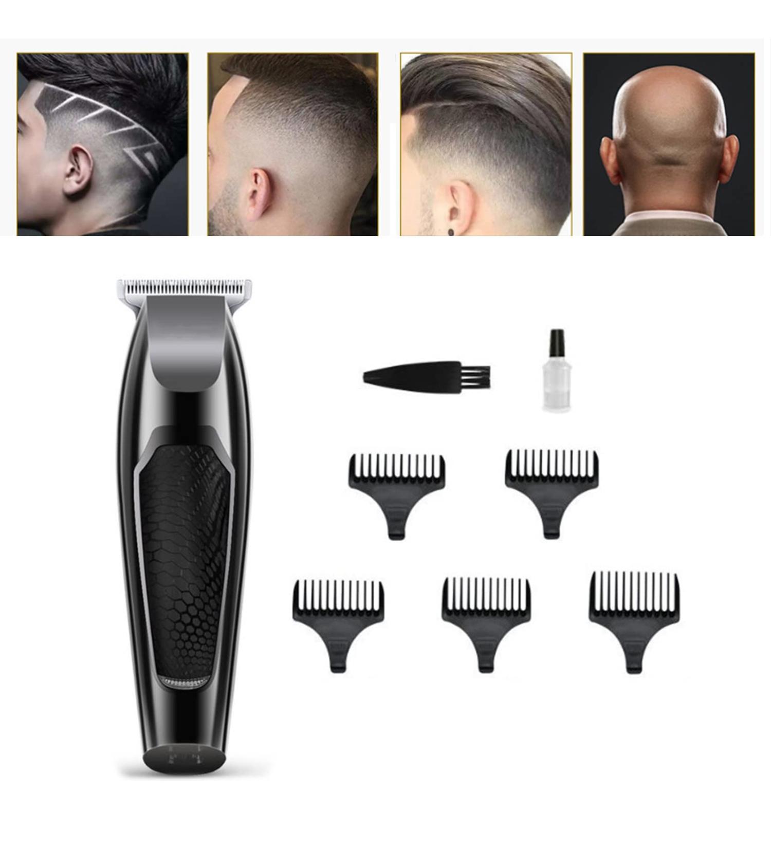 Professional Hair Clippers for Men Electric Haircut Kit Hair Trimmer 5W Powerful Sharply Blade Floating Cutting with 5 Guide Combs Gray - Buy Online on SooperMarket.com