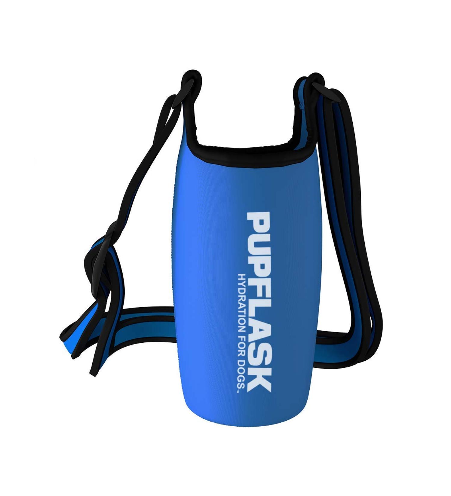 Tuff Pupper PupFlask Neoprene Dog Water Bottle Holder Sling - 27oz Nebulas Blue - Adjustable Shoulder Strap for Travel, Walking & Hiking - Buy Online on SooperMarket.com