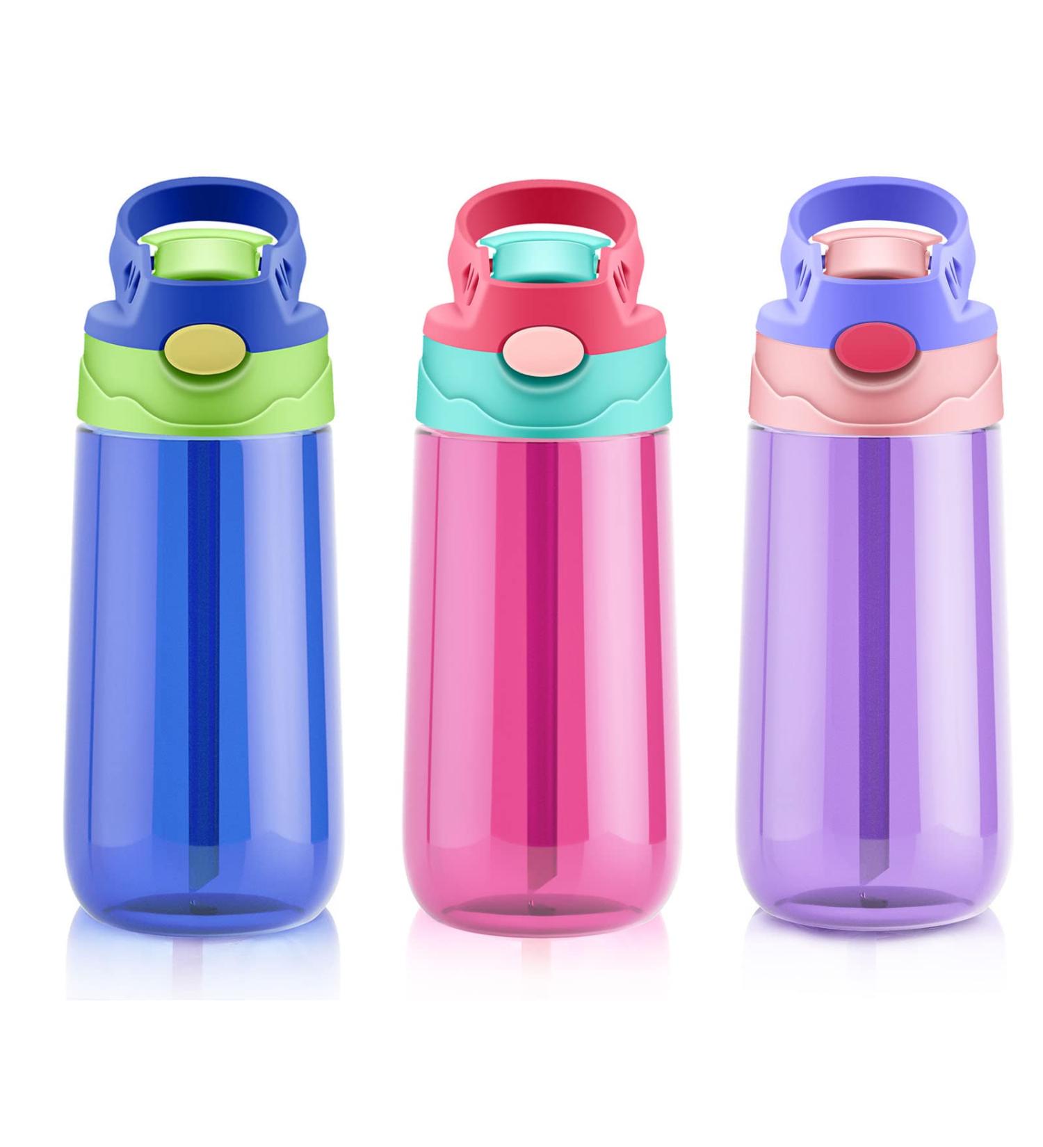 16oz Kids Water Bottle with Leak-Proof Straw for School | BPA-Free Spout Lid for Boys & Girls - Buy Online on SooperMarket.com