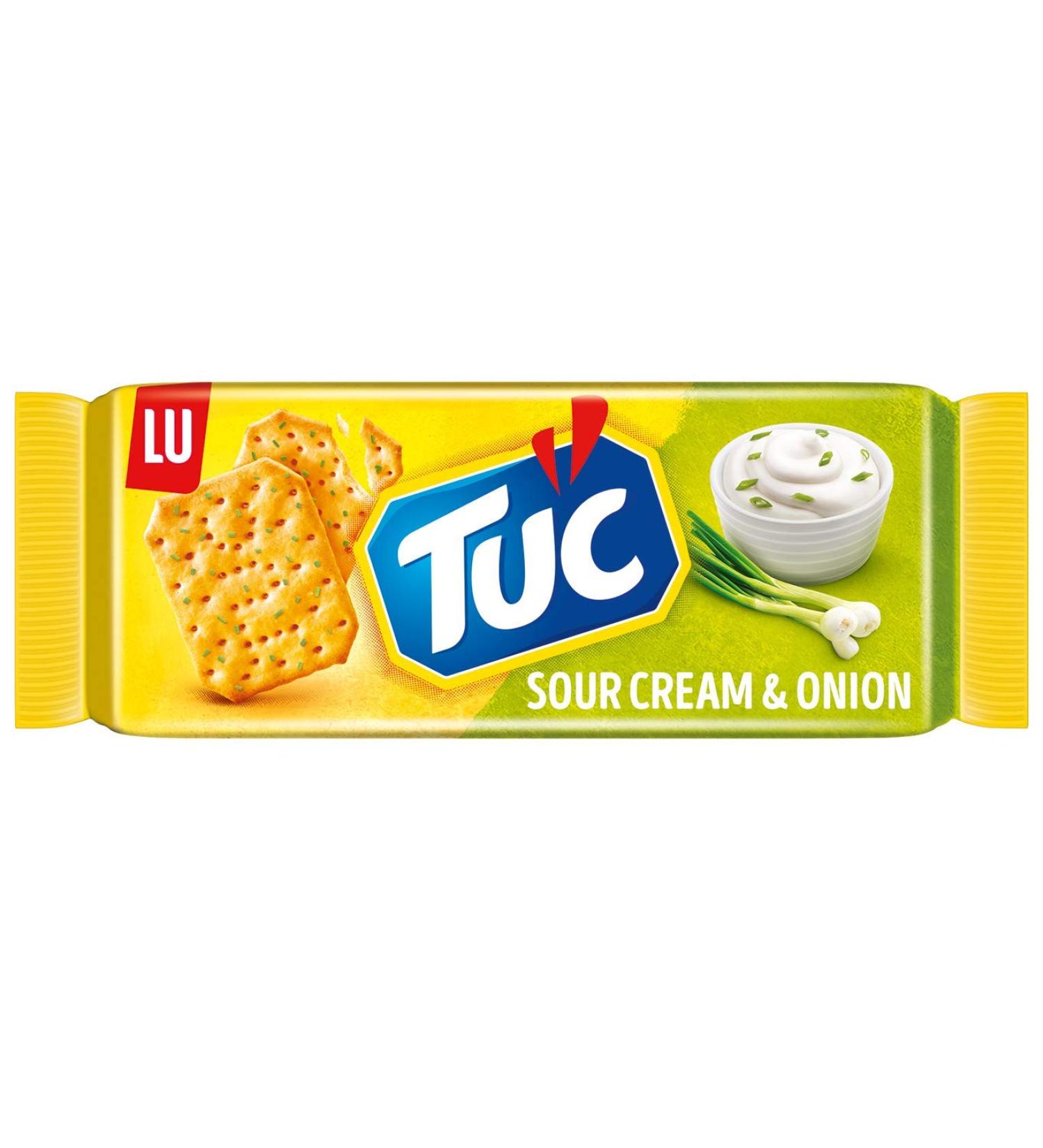 Tuc Sour Cream & Onion Crackers 100g | Salzbeking Snack Biscuits | Crunchy Sour Cream & Onion Flavor | International Shipping Available - Buy Online on SooperMarket.com