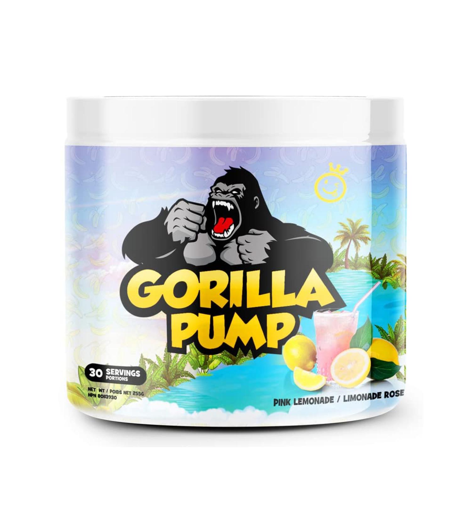 Yummy Sports Gorilla Pump Pre Workout Powder - Non Stim Pre Workout Supplement for Energy Boost for Energy Boost Focus and Pump - Sports Nutrition Pre-Workout Powder for Men & Woman - 255g 30 Servings - Pink Limonade - Buy Online on SooperMarket.com