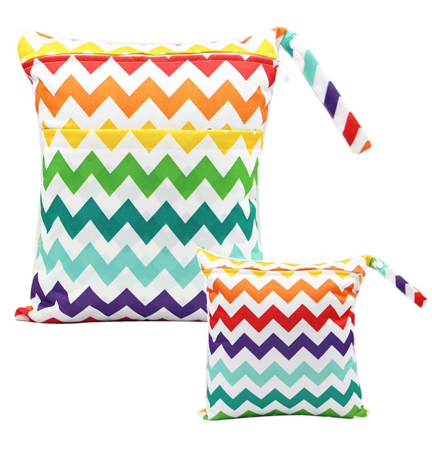 Egurs Diaper Bag - 1 Large & 1 Medium Wetbag in Rainbow Stripes | Perfect for On-The-Go - International Shipping Available - Buy Online on SooperMarket.com