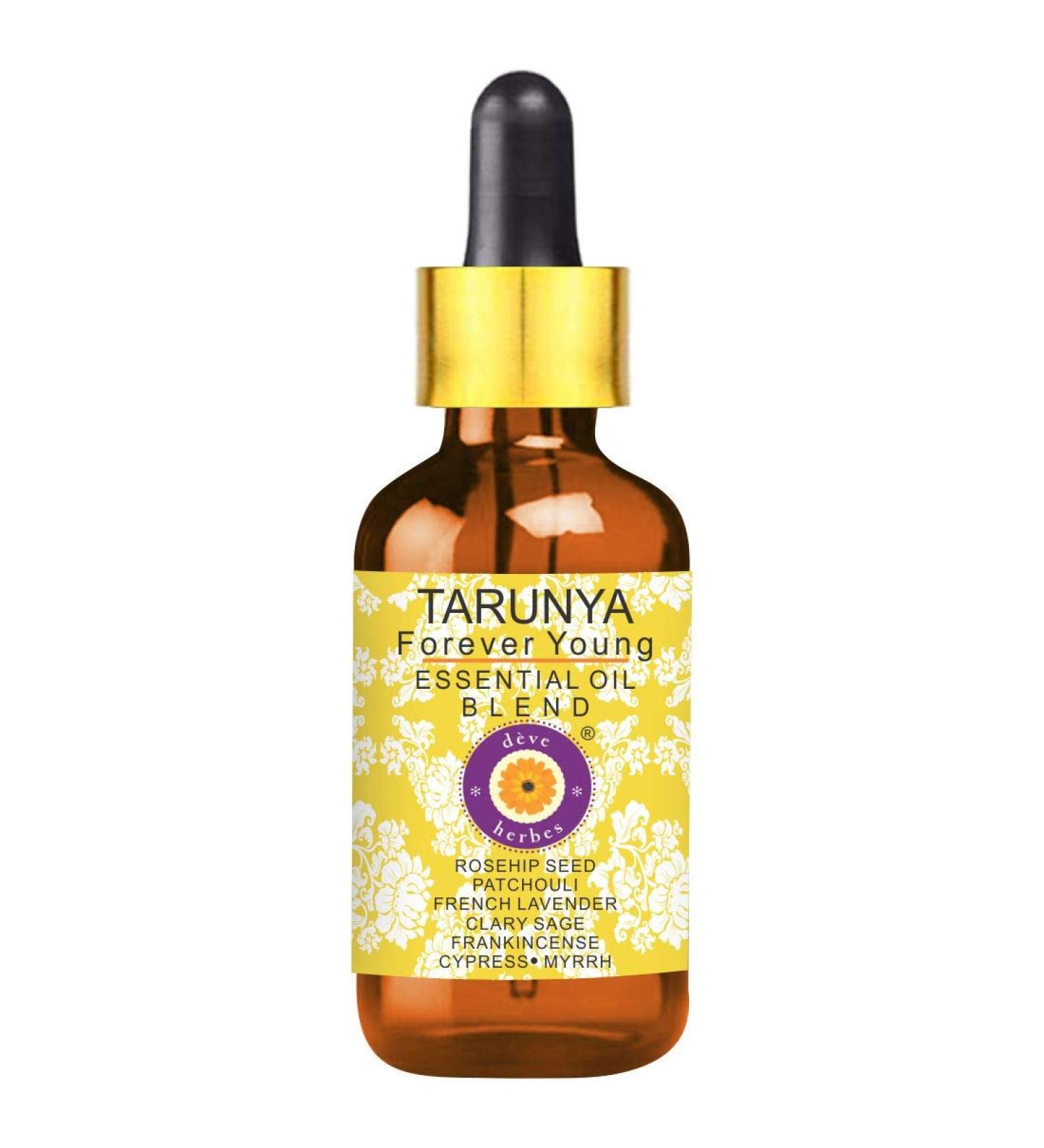Deve Herbes Tarunya - Forever Young - Anti Ageing Blend of Patchouli Cypress Clary Sage Myrrh Frankincense French Lavender Essential Oils in Chilean Rosehip Oil 15ml (0.50 oz) Tarunya 15ml (0.50 oz )Tarunya - Buy Online on SooperMarket.com
