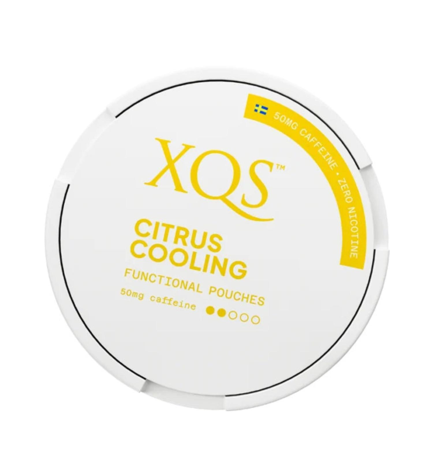 XQS Citrus Cooling Pouches 100mg/g Caffeine. The perfect alternative to Tobacco and Nicotine Pouches for a healthy lifestyle - Unique taste experience where fresh cold lemon is the main ingredient. - Buy Online on SooperMarket.com