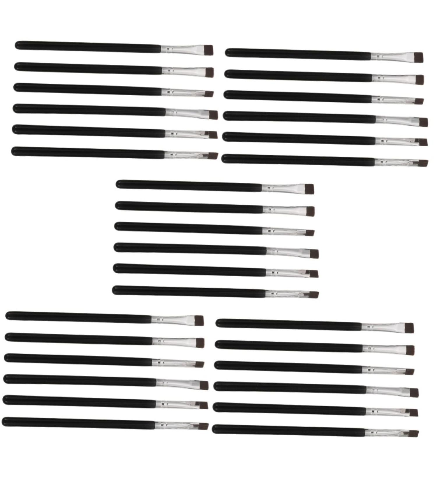 Baluue 30 Pcs Flat Eyebrow Brush Eyeliner Makeup Brush Flat Eyeliner Brush Eye Brush Artificial Fiber Black - Buy Online on SooperMarket.com