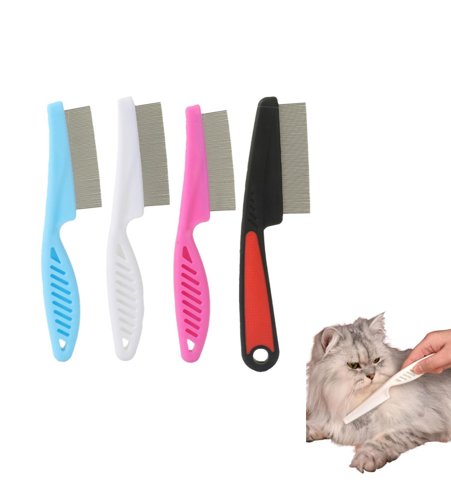 4-Piece Lice & Flea Comb Set for Cats & Dogs - Durable Multifunctional Pet Grooming Tool for Removing Lice Fleas and Ticks - Buy Online on SooperMarket.com