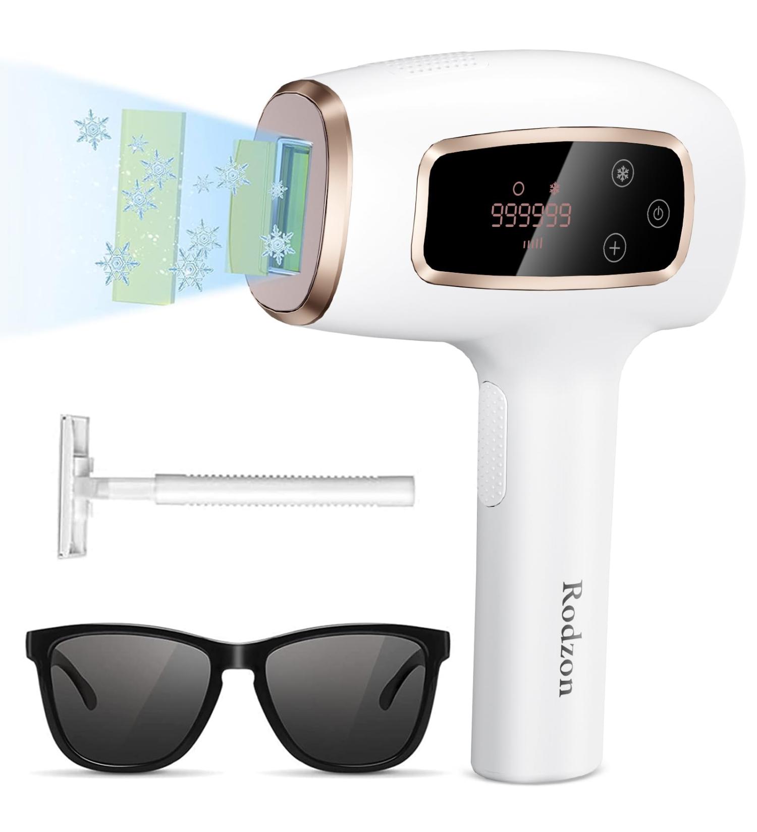 Rodzon IPL Laser Hair Removal Device - Painless Hair Remover for Women | Facial Armpits Legs Arms Bikini Line (Purple & White - Buy Online on SooperMarket.com