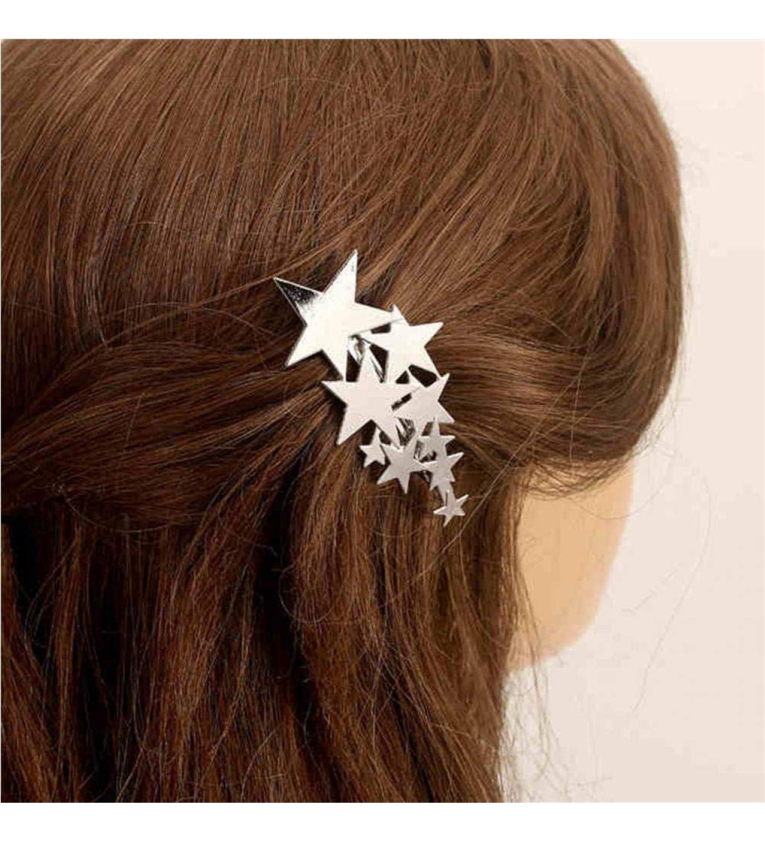 TOSSPER Silver Hair Ornament Headband & Alloy Star Hair Clip - Cute Acetate Hairpin for Women | International Shipping Available - Buy Online on SooperMarket.com