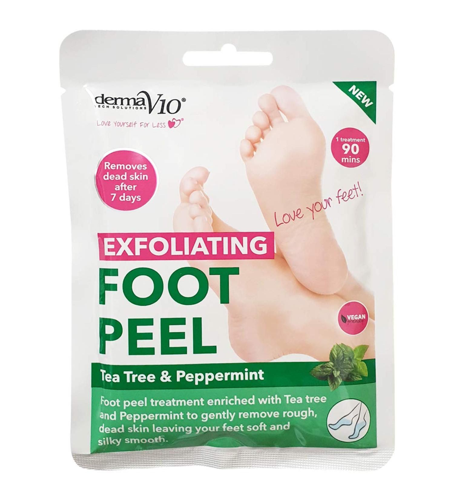 Derma V10 Exfoliating Foot Peel with tea tree & peppermint 500 g (pack of 12) FOOTPEELTTREEPMINT