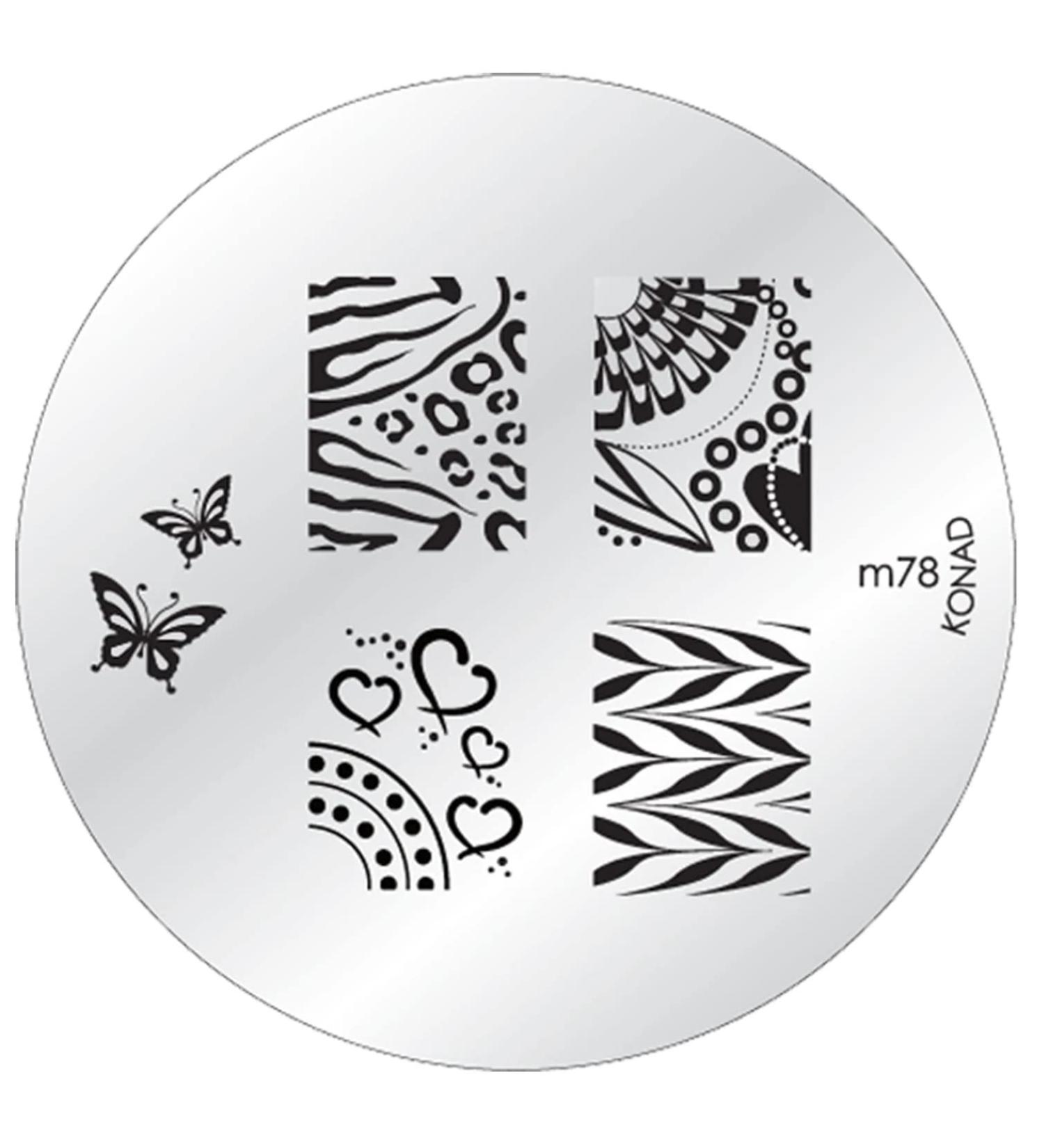 Konad stencil stamping stamping stencil M78