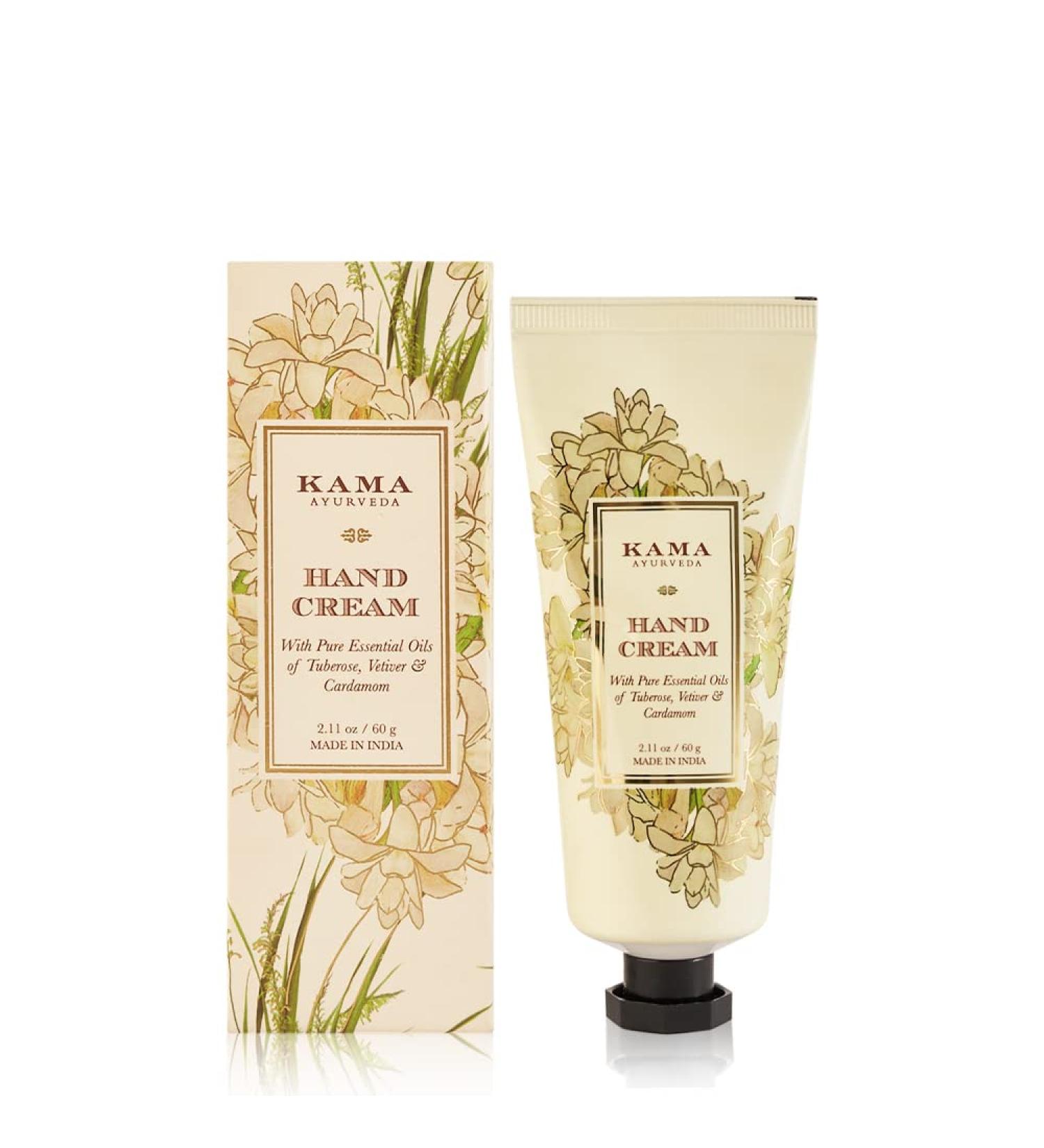 Kama Ayurveda Hand Cream - Tuberose Vetiver & Cardamom Essential Oils | 60 gm | International Shipping - Buy Online on SooperMarket.com