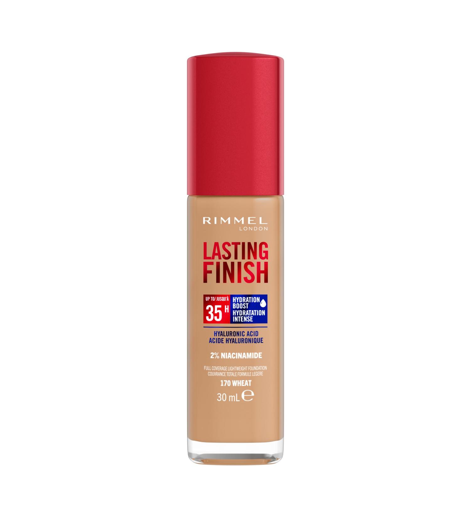 Rimmel London - Lasting Finish 35 Hour Foundation Long-Wearing Hydrating Vegan Formula Full-Coverage - Wheat 1 count (Pack of 1) Wheat - 170 - Buy Online on SooperMarket.com