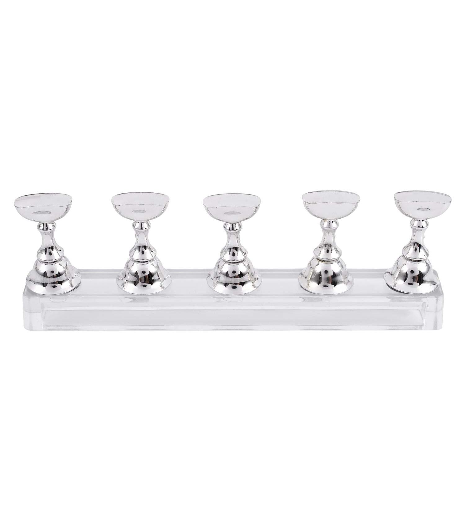 Peowuieu New Magnetic Acrylic Manicure Tools Nail Practice Hand Nail Exercises Pedestal Nail Supplies Nail Tips Display Stand Silver - Buy Online on SooperMarket.com