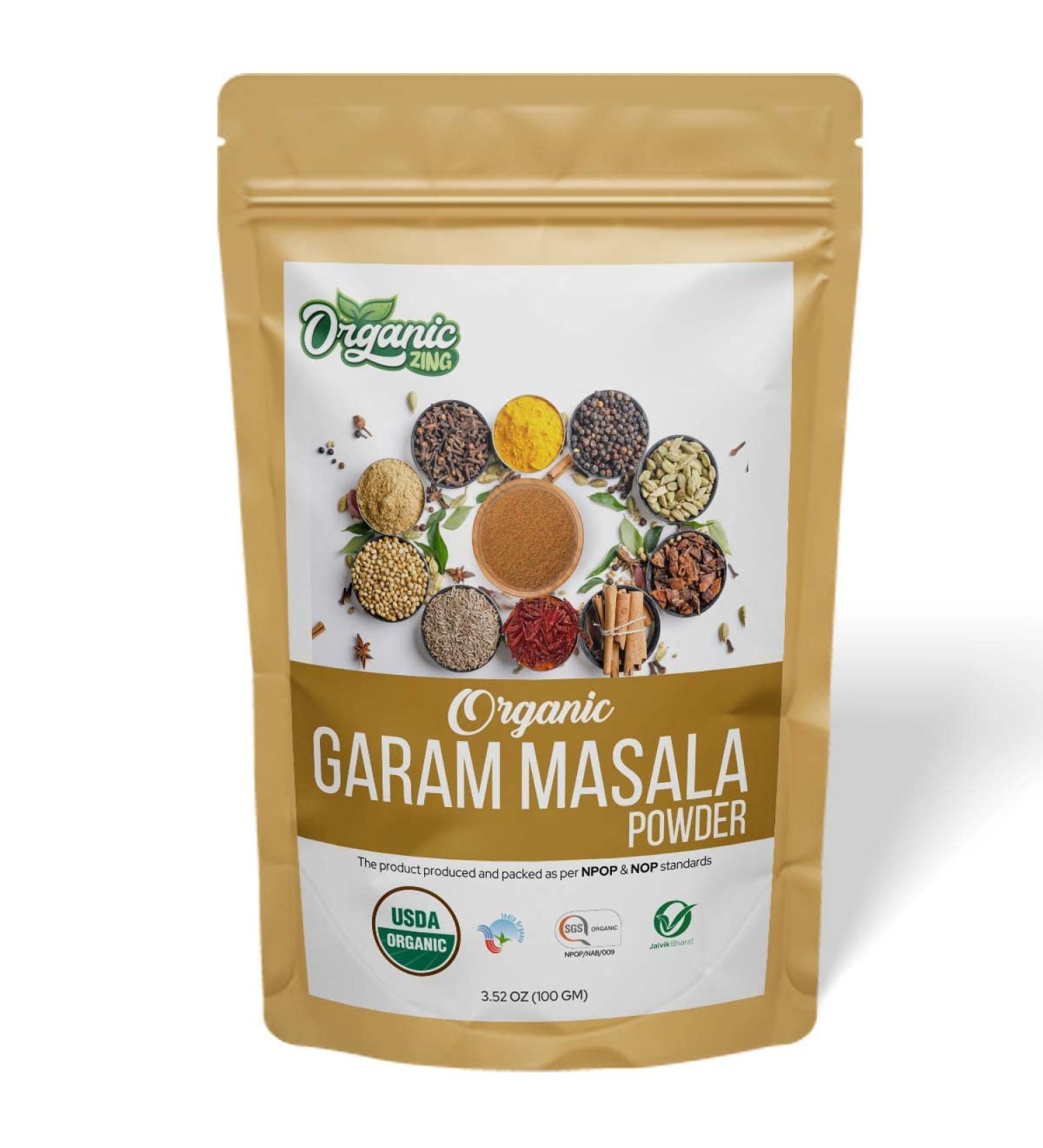 Organic Garam Masala - Authentic Indian Spice Blend | USDA Certified | Vegan | Preservative Free - 100g - Buy Online on SooperMarket.com