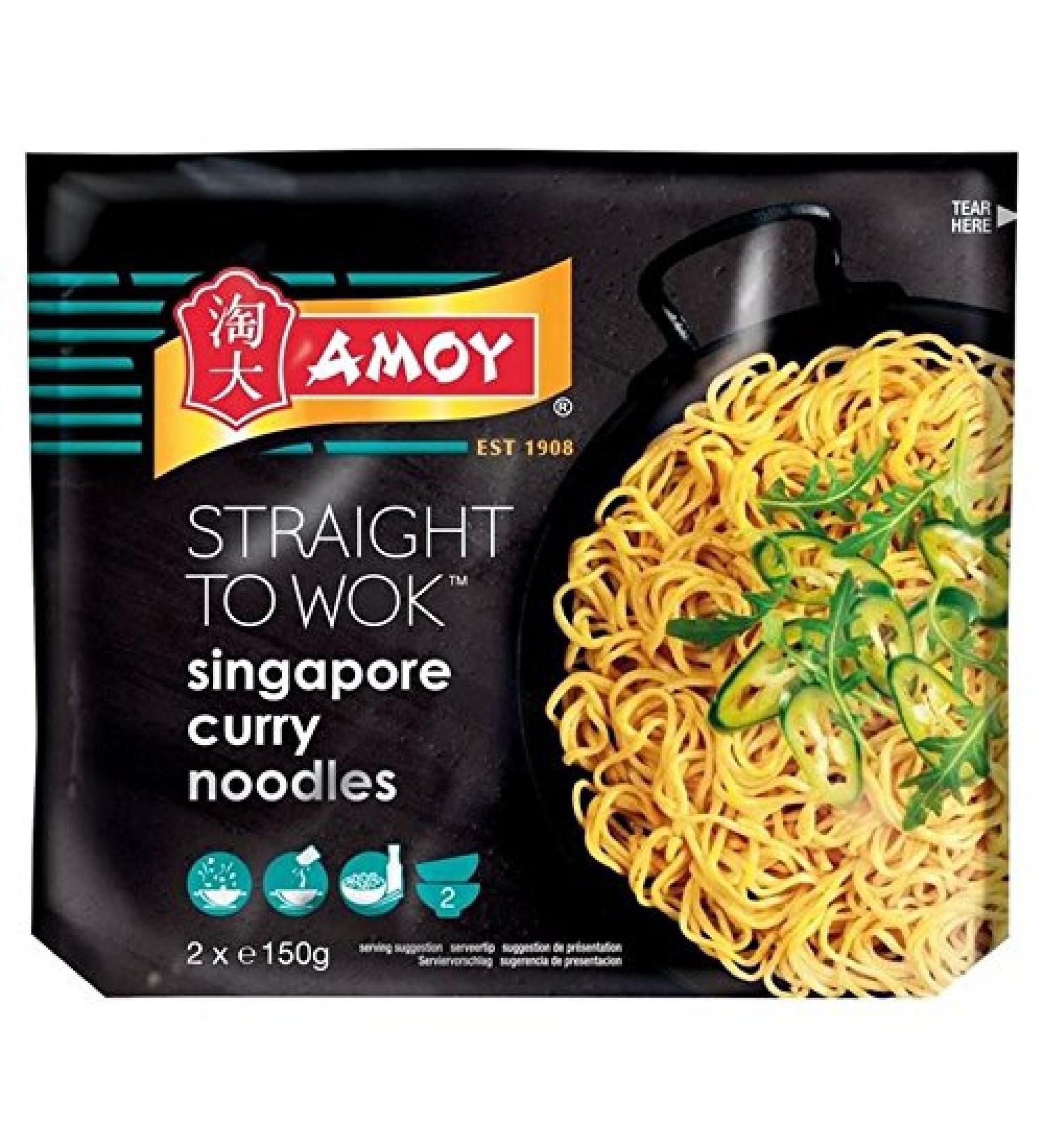 Amoy Straight to Wok Singapore Noodles 2 x 150g (Pack of 4)