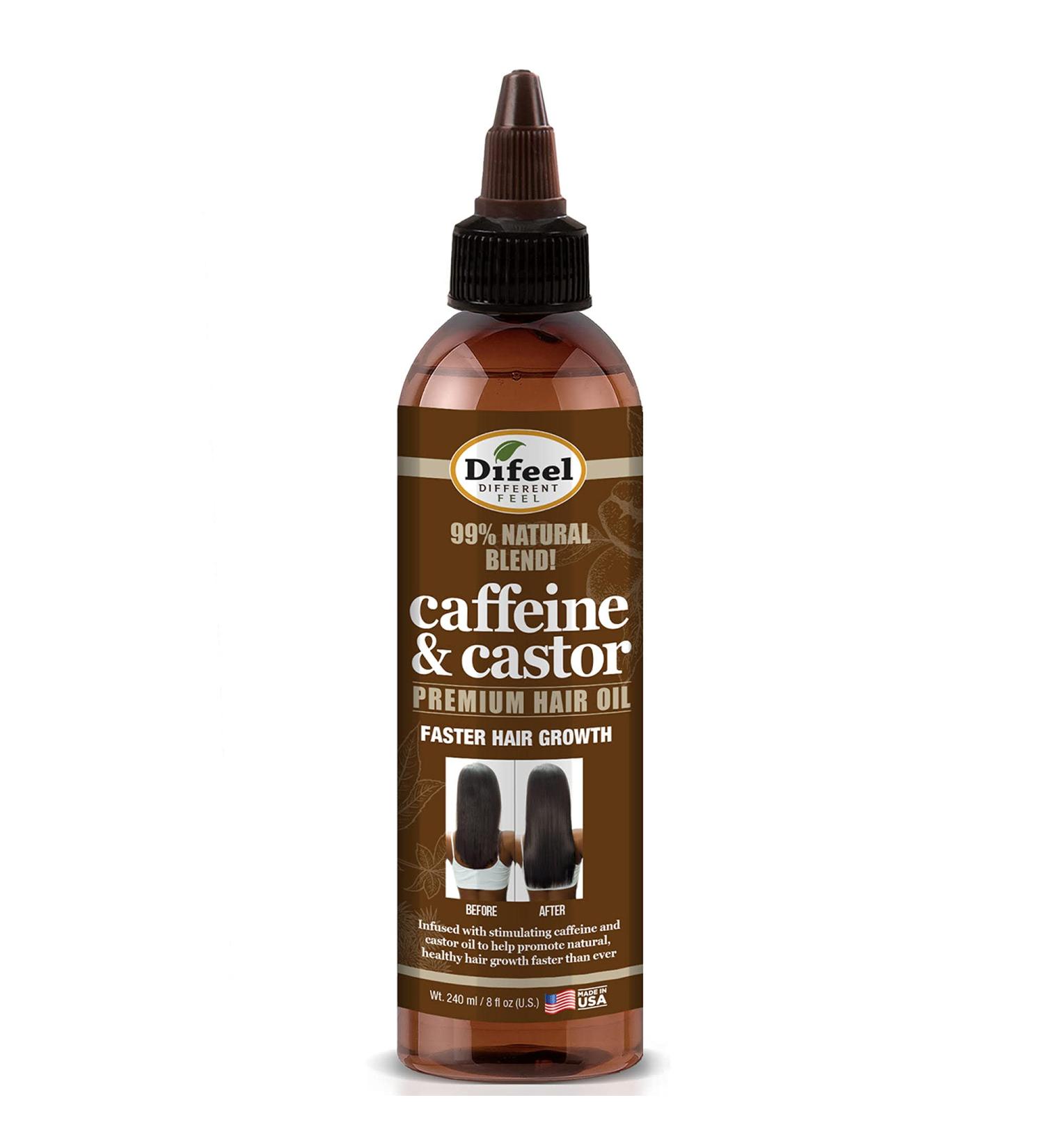 Difeel 99% Natural Premium Hair Oil - Caffeine & Castor for Fastest Hair Growth - 8 oz - Buy Online on SooperMarket.com