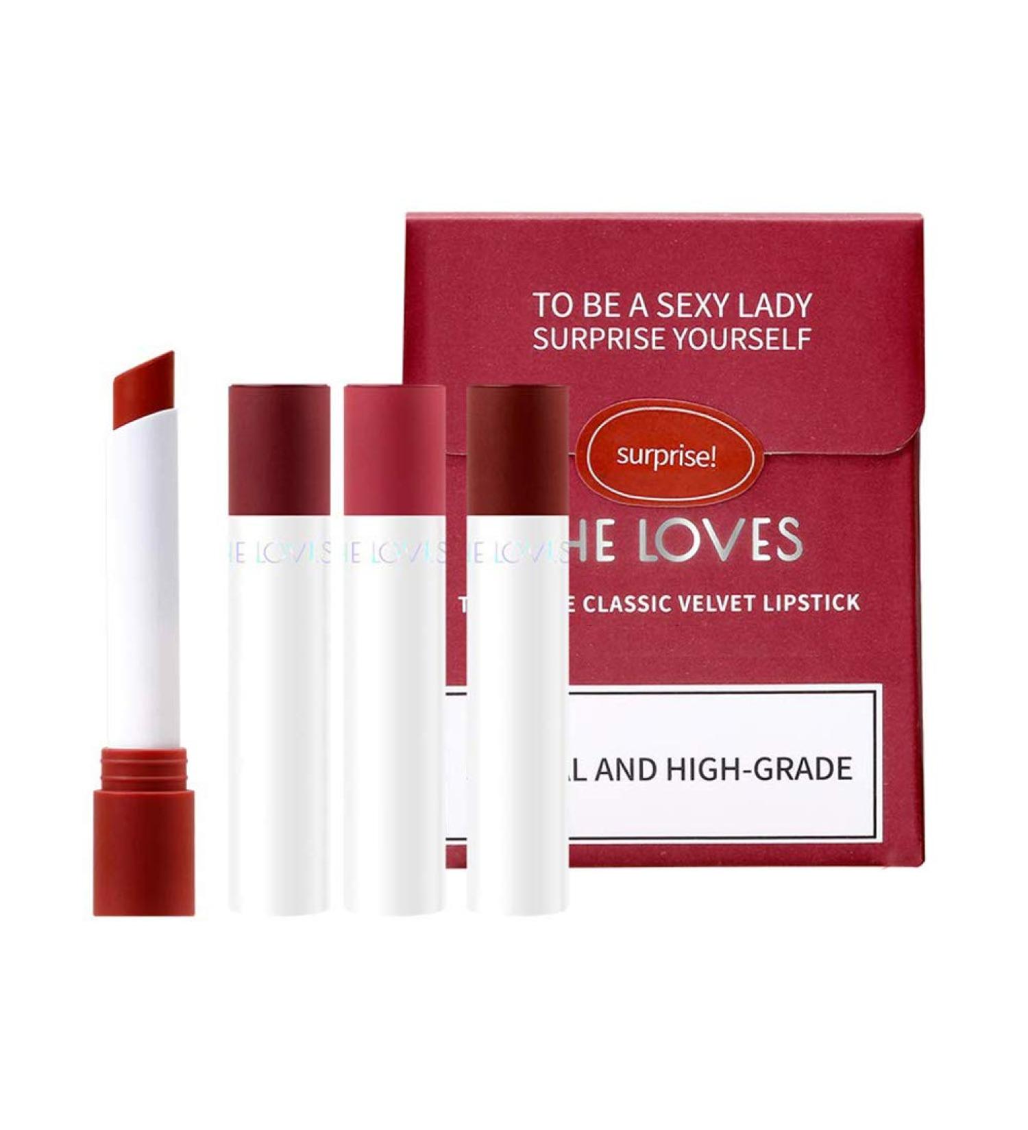 Buy Long Lasting Matte Lipstick Set - 4 Shades of Red Waterproof & Moisturizing Velvet Lipsticks for Women - Buy Online on SooperMarket.com