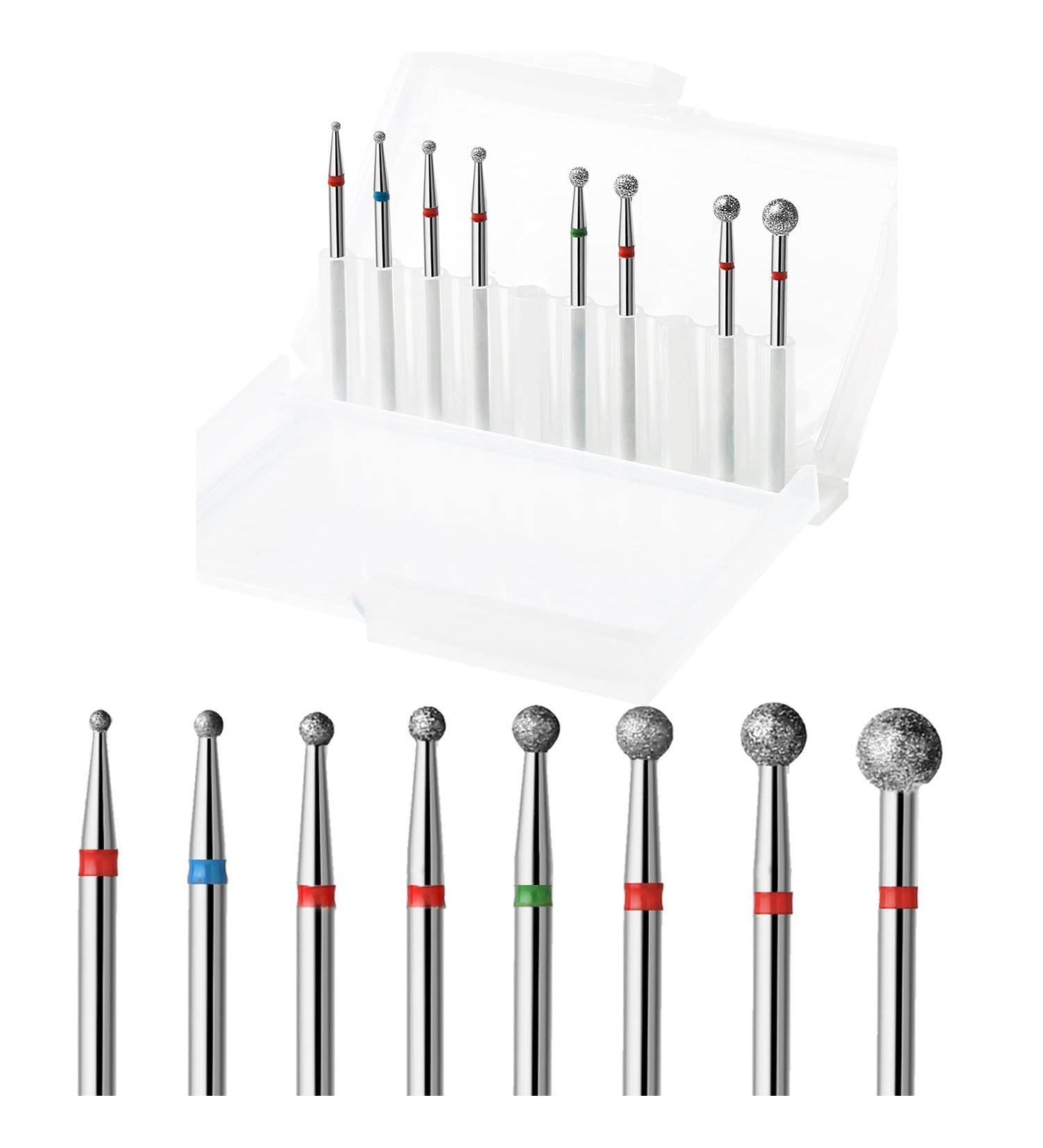 ERUIKA 8Pcs Ball Diamond Drill Bits Set - Nail File Gel Polishing Acrylic Manicure Pedicure Cuticle Tools - Buy Online on SooperMarket.com