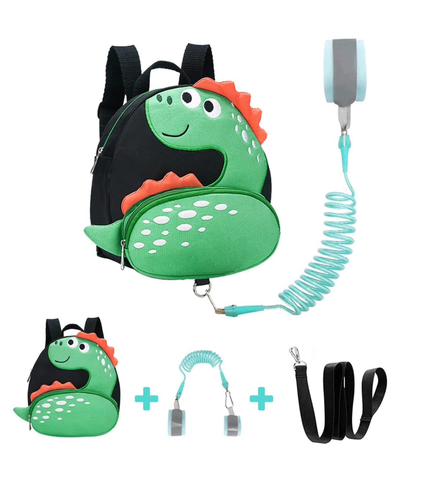 Small Dinosaur Toddler Backpack with Safety Leash | Age 1-2 Years | Green - Buy Online on SooperMarket.com