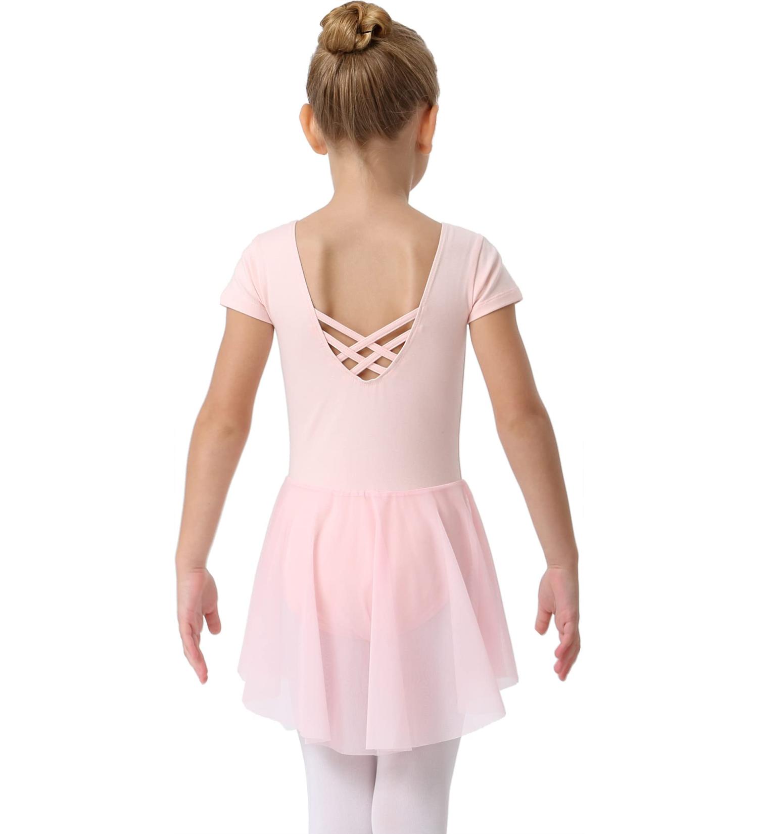 DanSwan Ballet Pink Long Sleeve Leotard Tutu Dress for Toddler Girls 4-5T - Buy Online on SooperMarket.com