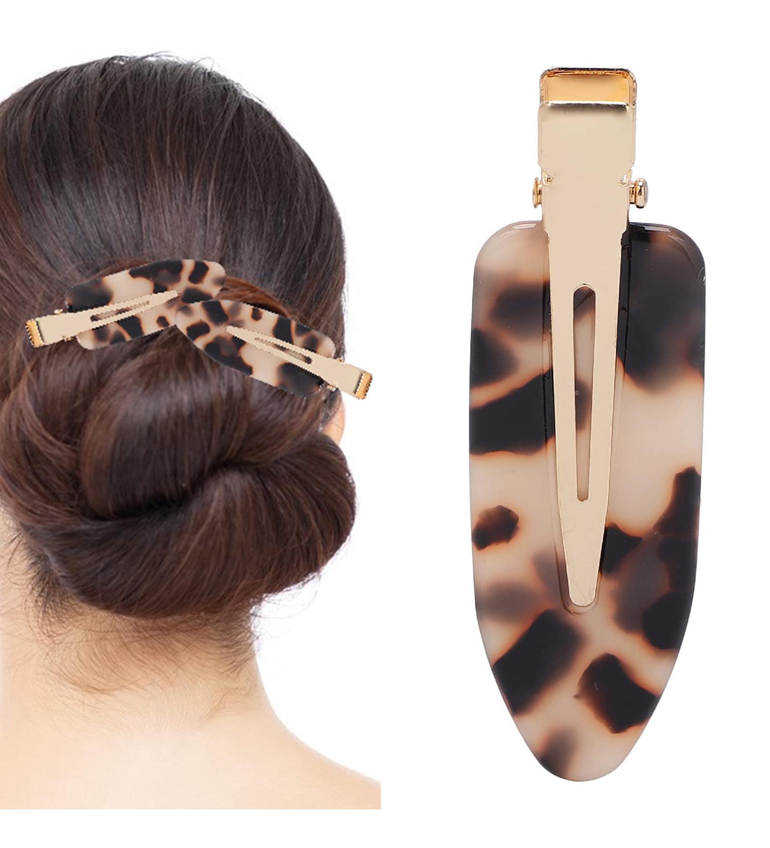 No Bend Hair Clip No Crease Duckbill Hair Clips No Crease Hair Clips Bangs Hair Clip No Dent Hair Barrettes Styling Duckbill Clips(Leopard) - Buy Online on SooperMarket.com