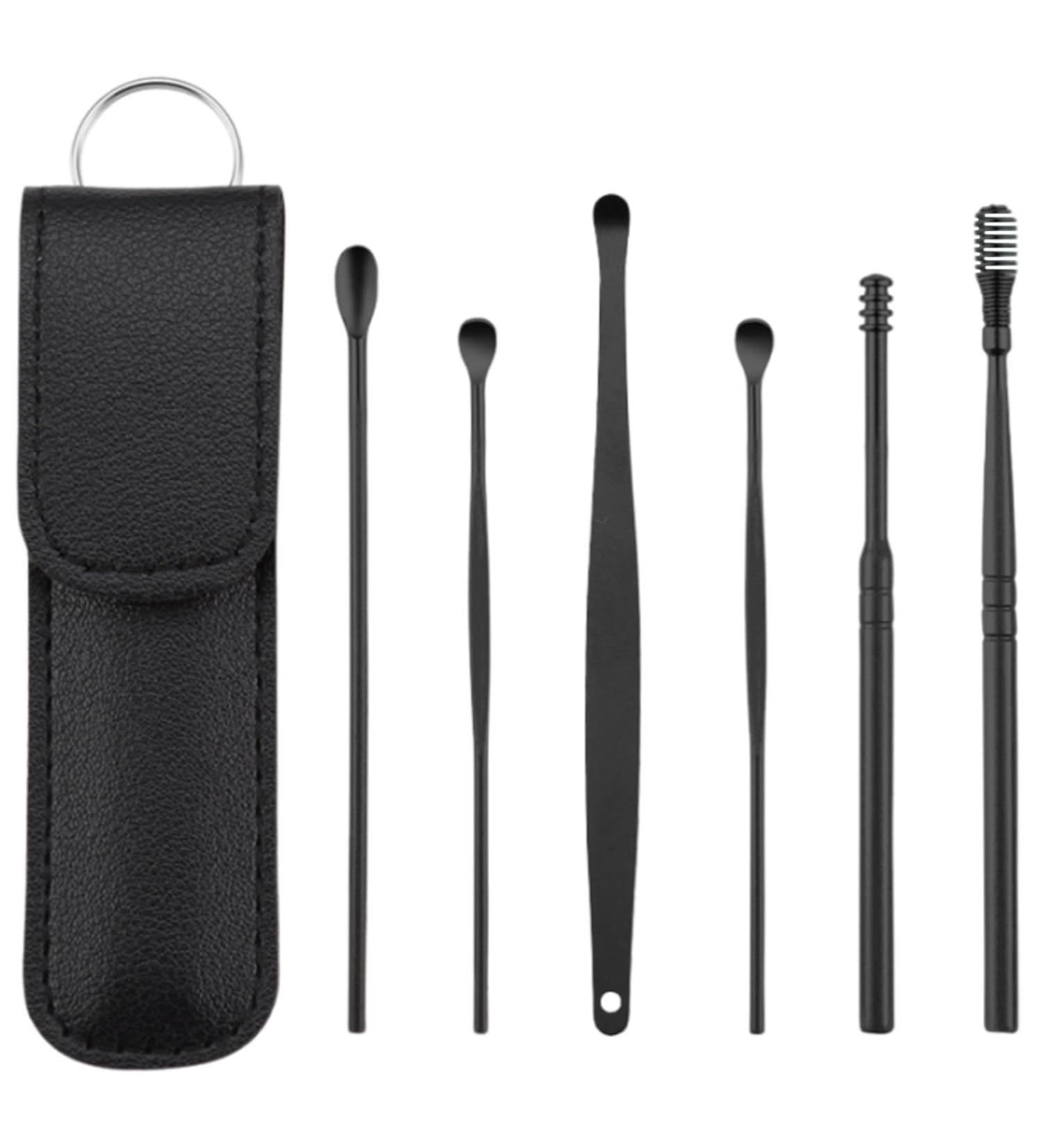 Ear Cleaning Kit Ear Wax Cleaner 6PCS Earwax Removal Kit with Storage Sleeve Painless Ear Picks Easy to Use Stainless Steel Ear Cleansing Tool Set for Relaxing Massaging Ears - Buy Online on SooperMarket.com