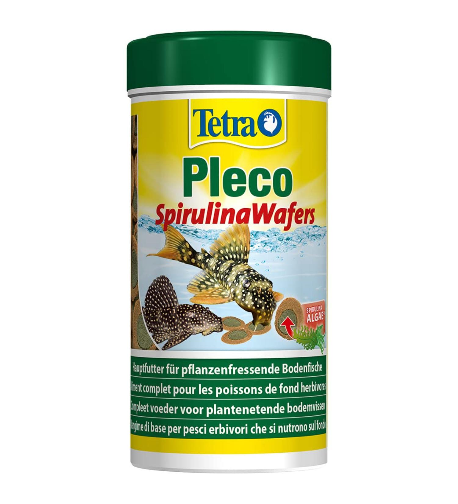 Tetra Pleco Algae Wafers - Fish food with spirulina algae for algae-grazing bottom fish 250 ml can Algae Wafers 250 ml (1 pack)