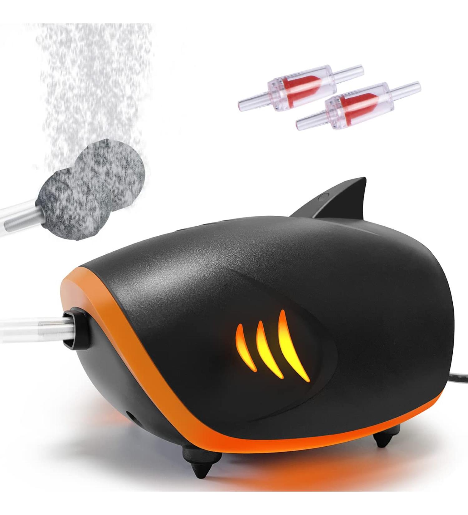 Fedour 4W Quiet Aquarium Air Pump - Dual Output Oxygen Pump for 50-700L Fish Tanks with LED Decor & All Accessories - Buy Online on SooperMarket.com