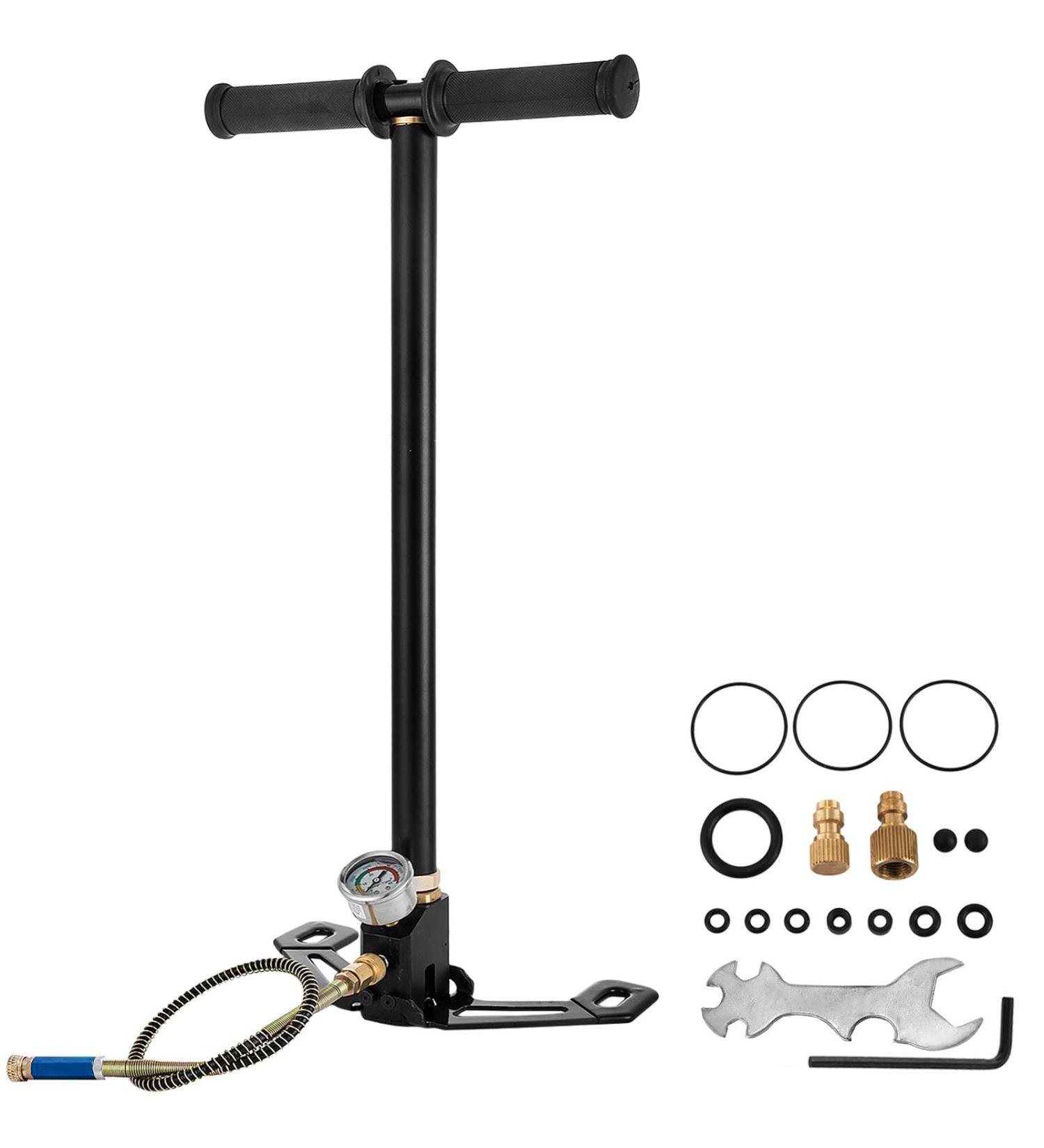TUXING 4500Psi High Pressure Hand Pump for Air Gun Hunting - Stainless Steel, 3 Stage, 300bar - Buy Online on SooperMarket.com