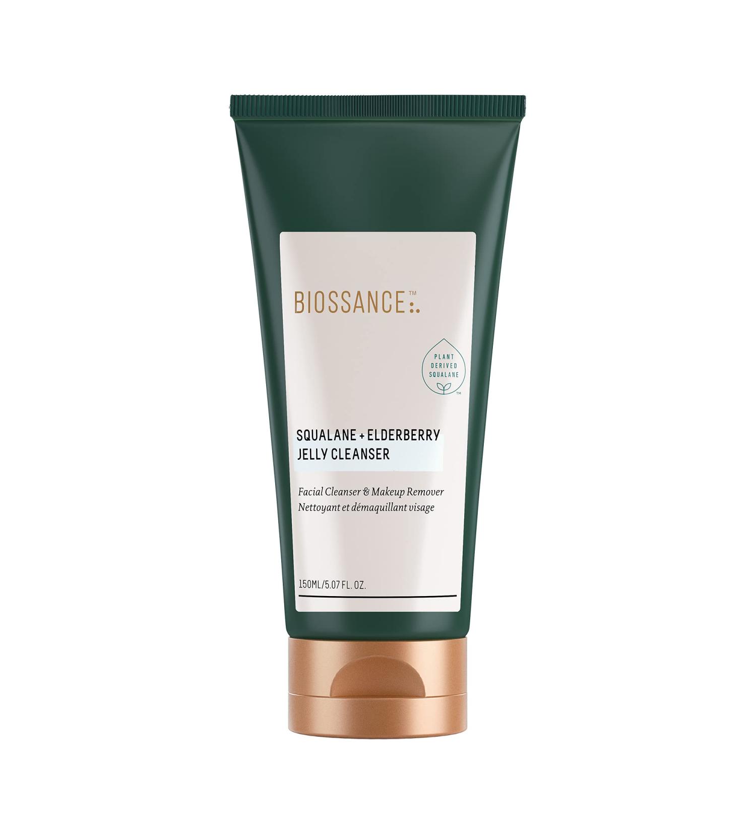 Biossance Squalane + Elderberry Jelly Cleanser - Hydrating Facial Cleanser, Makeup Remover with Antioxidants and Prebiotics (5.07 oz) - Buy Online on SooperMarket.com