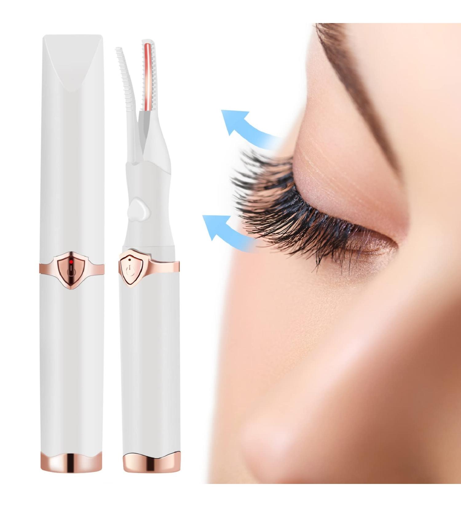 USB Rechargeable Heated Eyelash Curler | 2-in-1 Clip-Type & Comb Design | 3 Temperature Modes | Quick & Long-Lasting Curl - Buy Online on SooperMarket.com