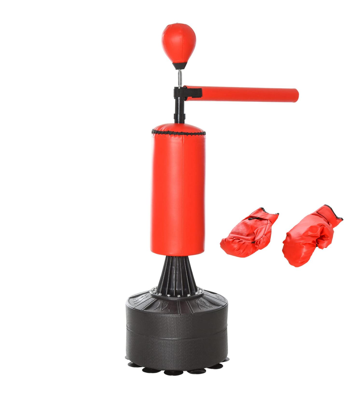 Soozier Boxing Bag Freestanding Punch Bag with Reflex Bar  Gloves  Rotating Flexible Arm  Speed Ball  Waterable Base for Adult & Kids - Buy Online on SooperMarket.com
