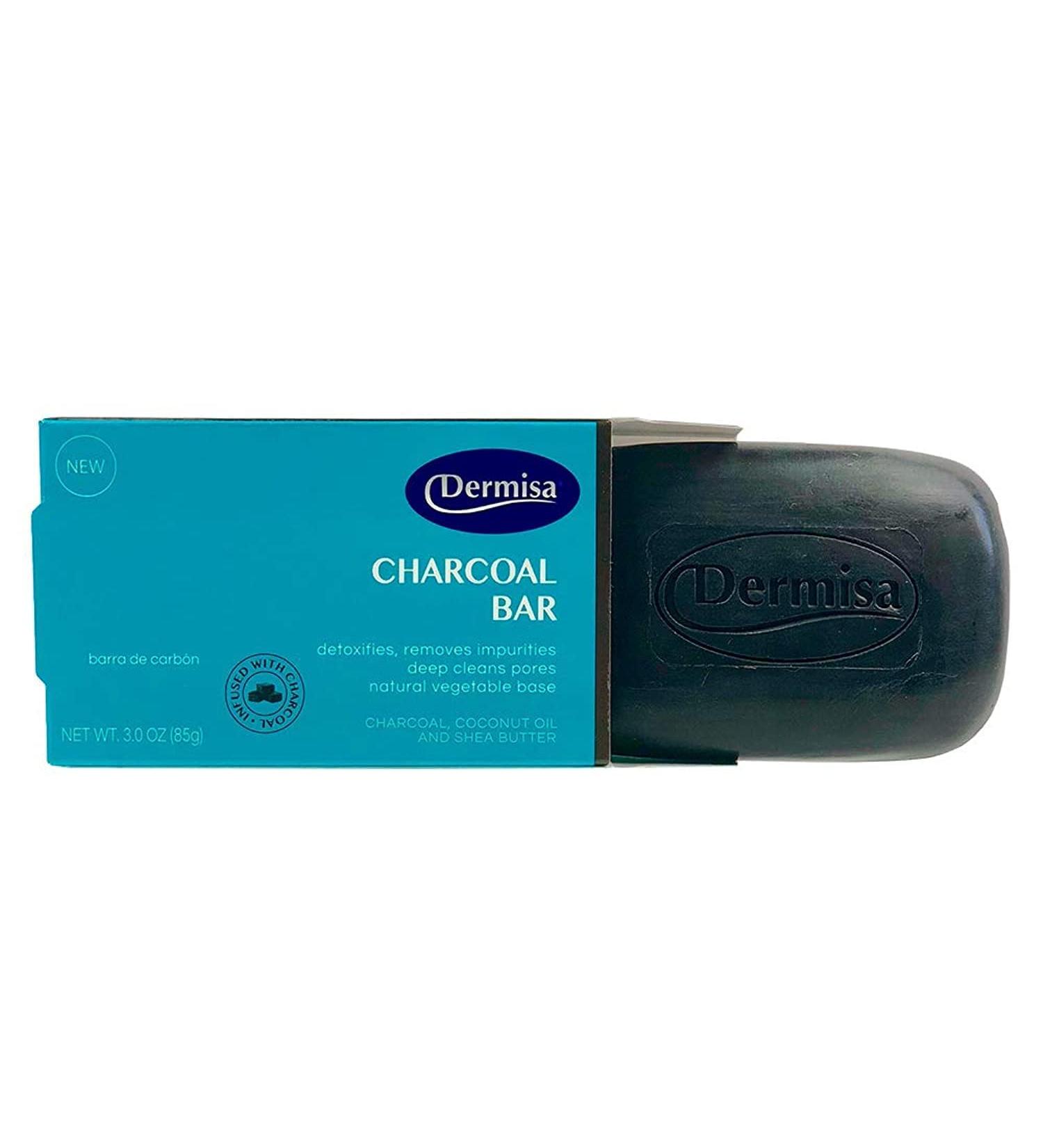 Buy Dermisa Charcoal Bar - Natural Cleansing with Activated Charcoal Coconut Oil & Shea Butter | Paraben-Free | 3 OZ (1-Pack) - International Shipping Available - Buy Online on SooperMarket.com
