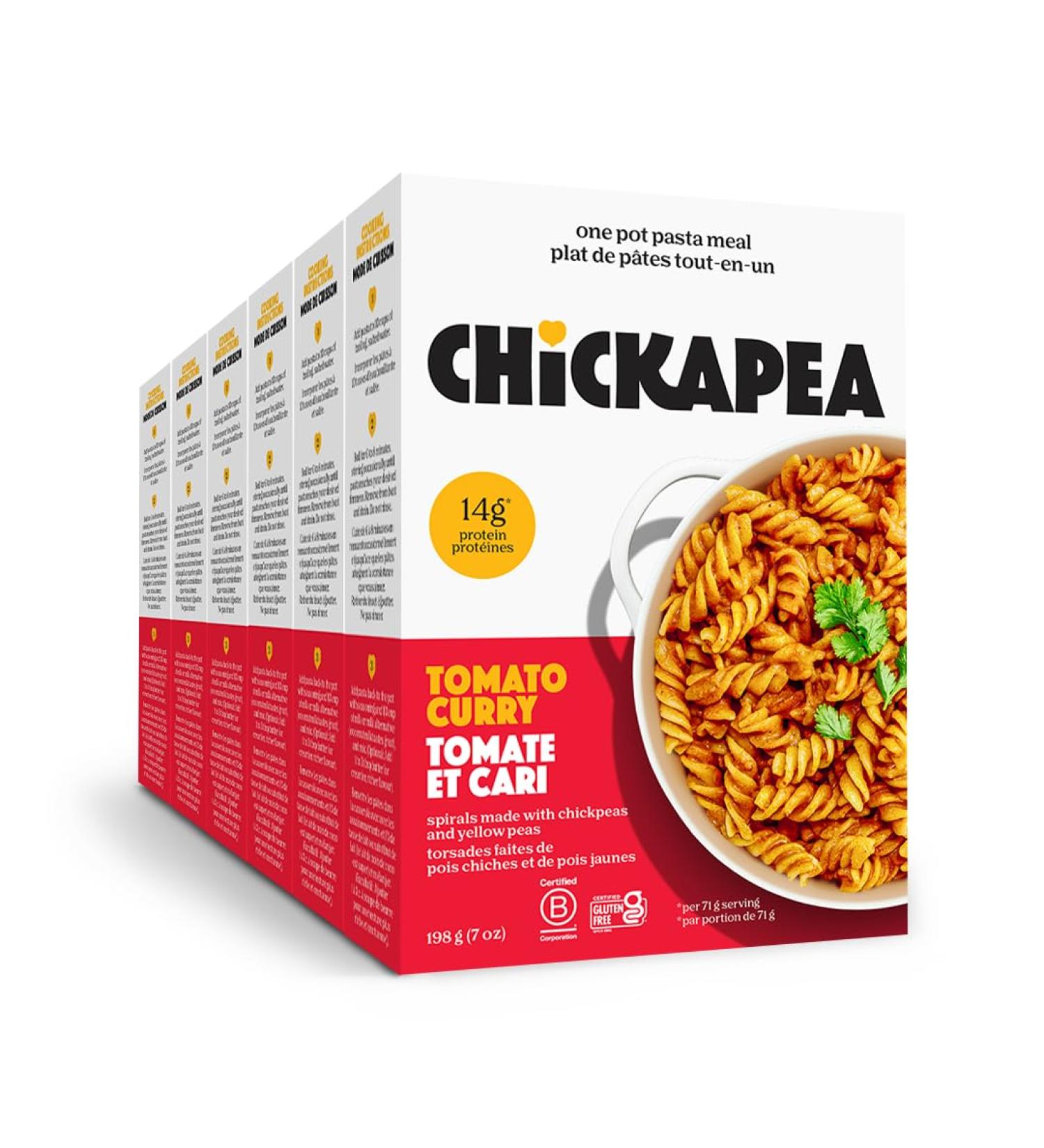 Chickapea One Pot Chickpea Pasta - Creamy Tomato Curry - 198g (Pack of 6) Creamy Curry 198 g (Pack of 6) - Buy Online on SooperMarket.com