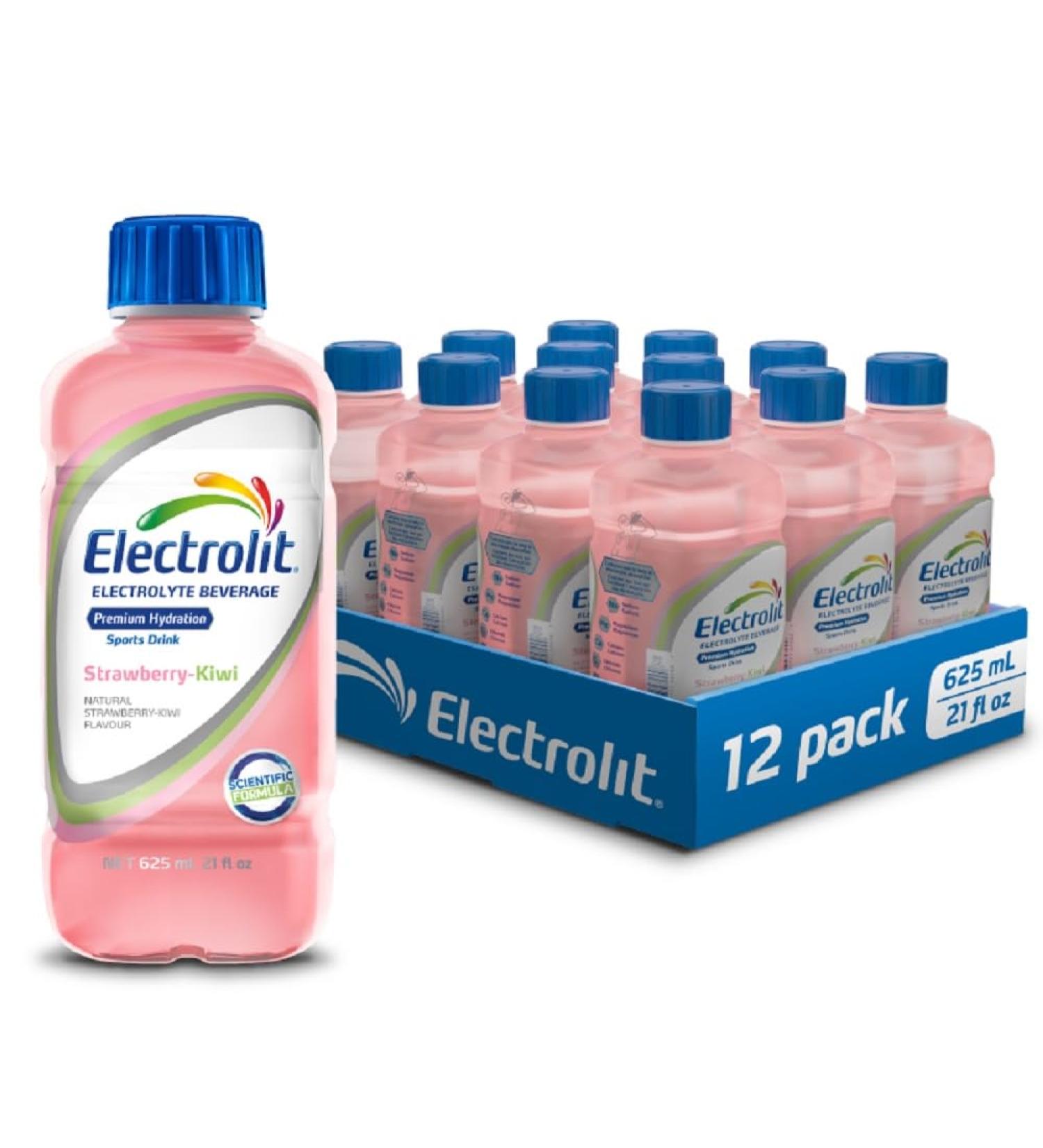 Electrolit Hydration Beverage & Recovery Drink w/Electrolytes 625ml - Pack of 12-STRAWBERRY-KIWI Strawberry Kiwi - Buy Online on SooperMarket.com