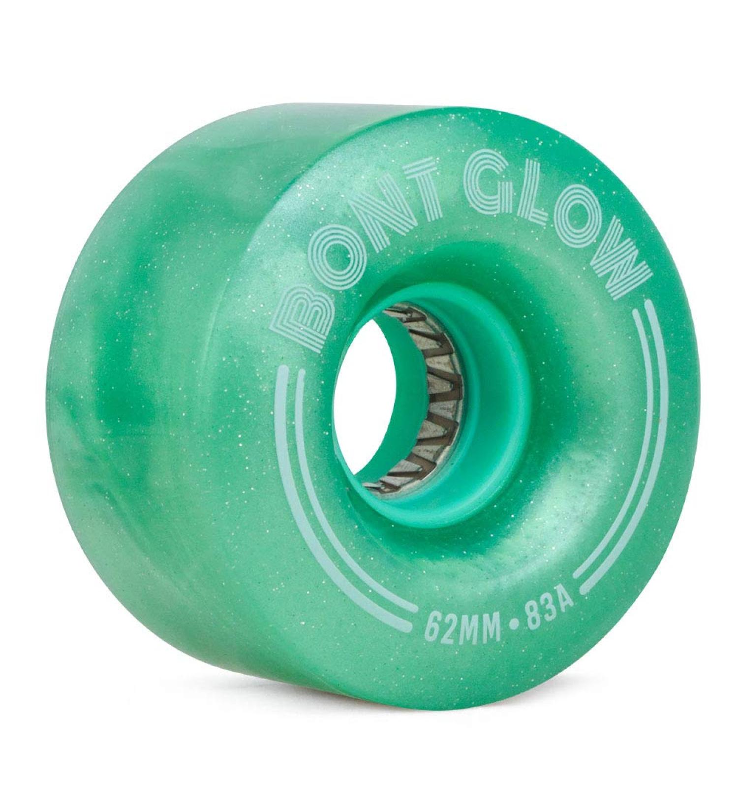 Bont Glow Light Up LED Quad Roller Skate Wheels - 62x35mm 83A - Pack of 4 (Misty Teal) - Buy Online on SooperMarket.com