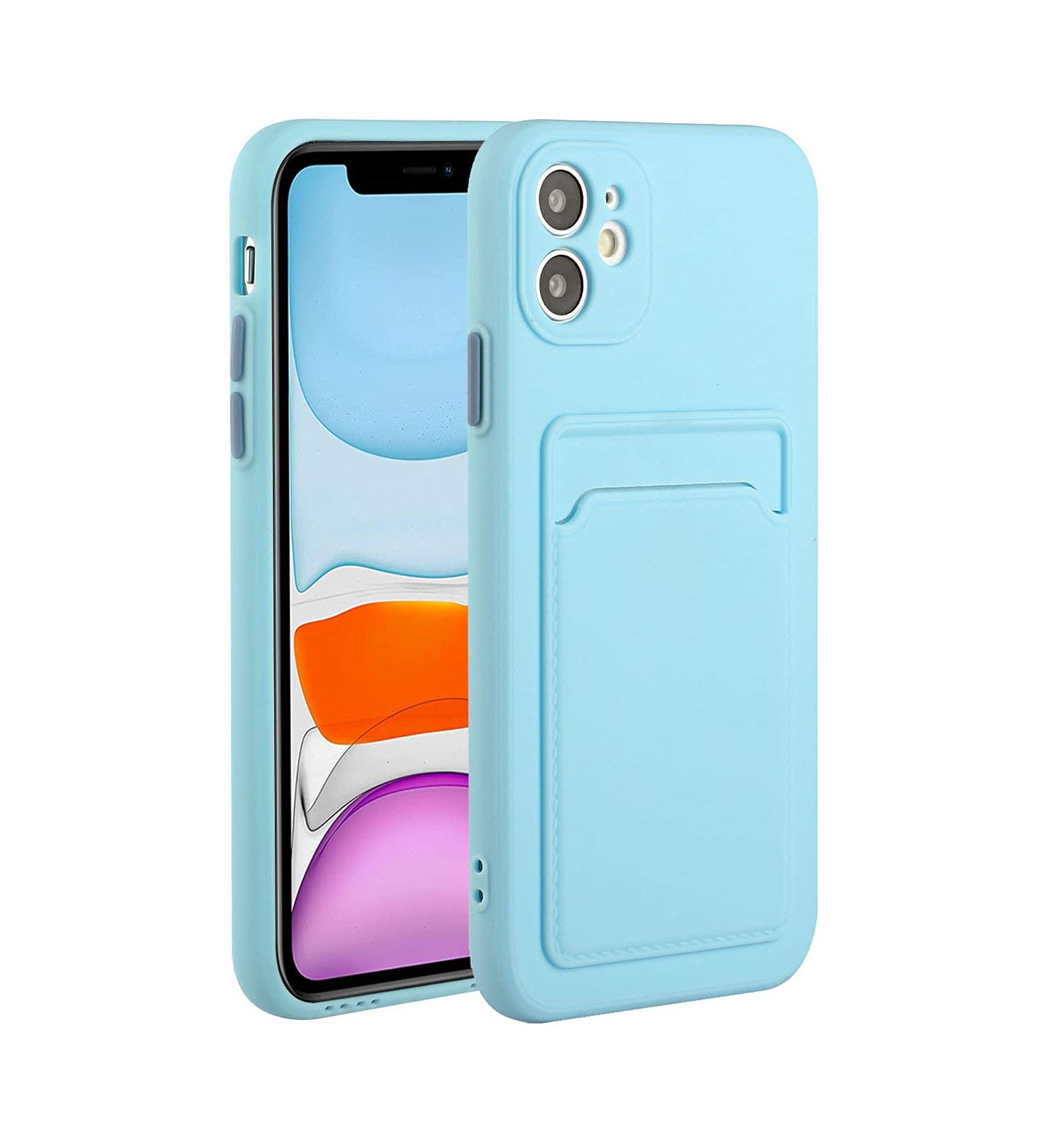 Buy Tivenfezk Nadoli Ultra Thin Silicone Case for iPhone 15 Plus - Shockproof Scratch-Resistant Wallet with Card Holder - Blue TPU Protective Cover - Buy Online on SooperMarket.com