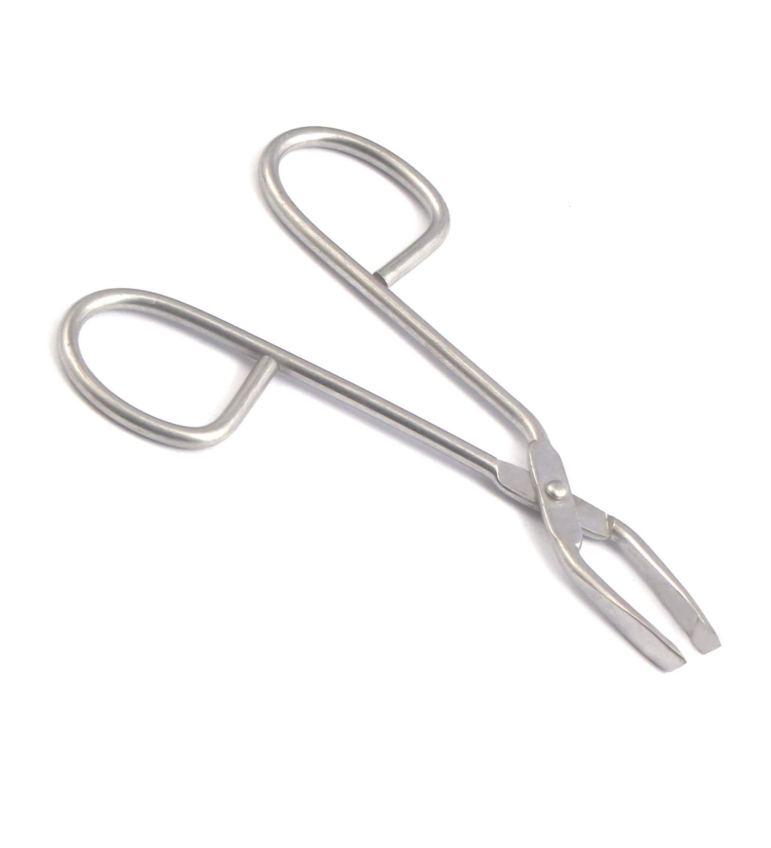 LAJA IMPORTS Stainless Steel 'Eyebrow Tweezer Scissors Shaped Slant Tip Tweezer Clip - Silver