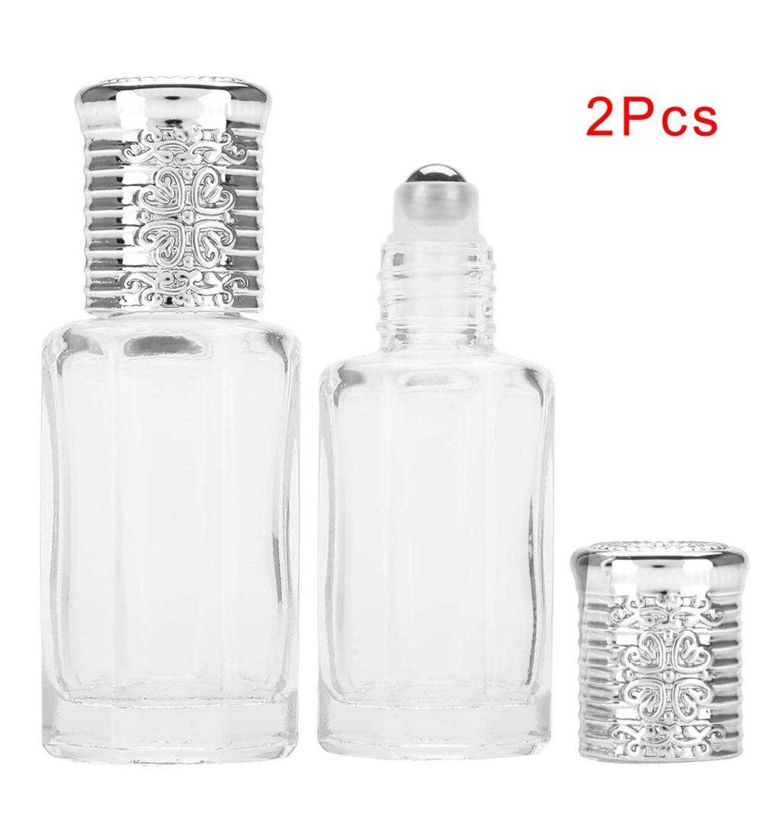 Empty Glass Roller Bottle Refillable Essential Oil Bottles 2pcs Mini Empty Glass Roller Bottle Perfume Essential Oil Bottles 10ml/12ml For Perfume Serum Lotion Aromatherapy Essential Oil(12ML-Silver) - Buy Online on SooperMarket.com