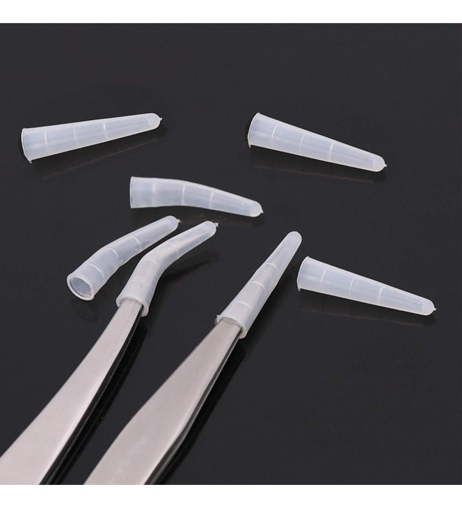 EORTA 50 Pcs Silicone Tweezer Tip Covers | Portable Safety Sheath for Eyelash Tweezer, Scissor & Shear | Transparent - Buy Online on SooperMarket.com
