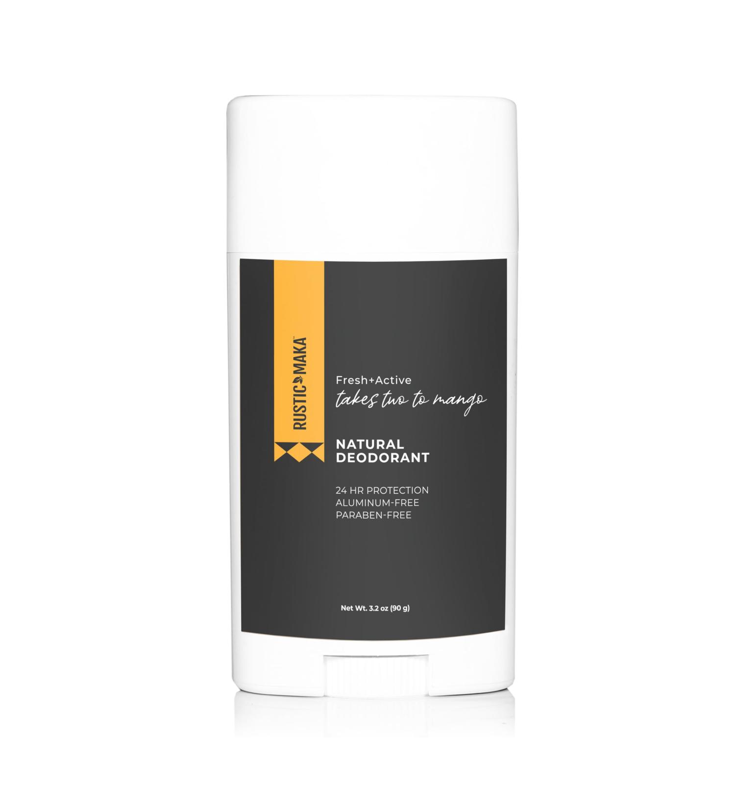 Rustic MAKA Natural Deodorant Takes Two To Mango (Mango + Lime) Free of Aluminum Baking Soda & Parabens Activated Charcoal + Magnesium Continuous Odor Control - Buy Online on SooperMarket.com
