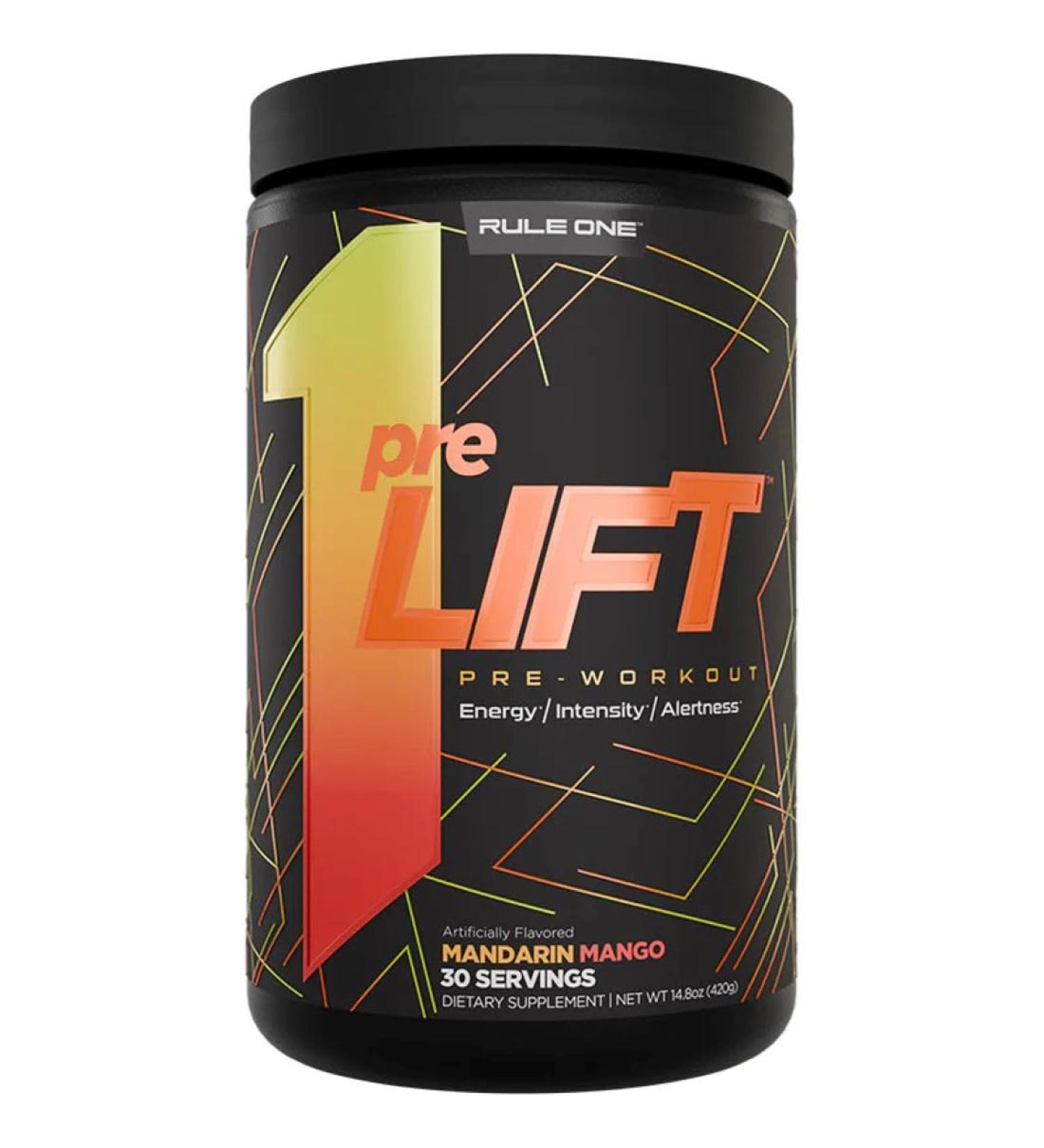 Rule 1 Pre Lift Pre-Workout Powder | Caffeine Beta-Alanine L-Citrulline Alpha GPC | Nitric Oxide Support Energy Alertness & Endurance | Sugar Free | 450G 30 Servings - Buy Online on SooperMarket.com