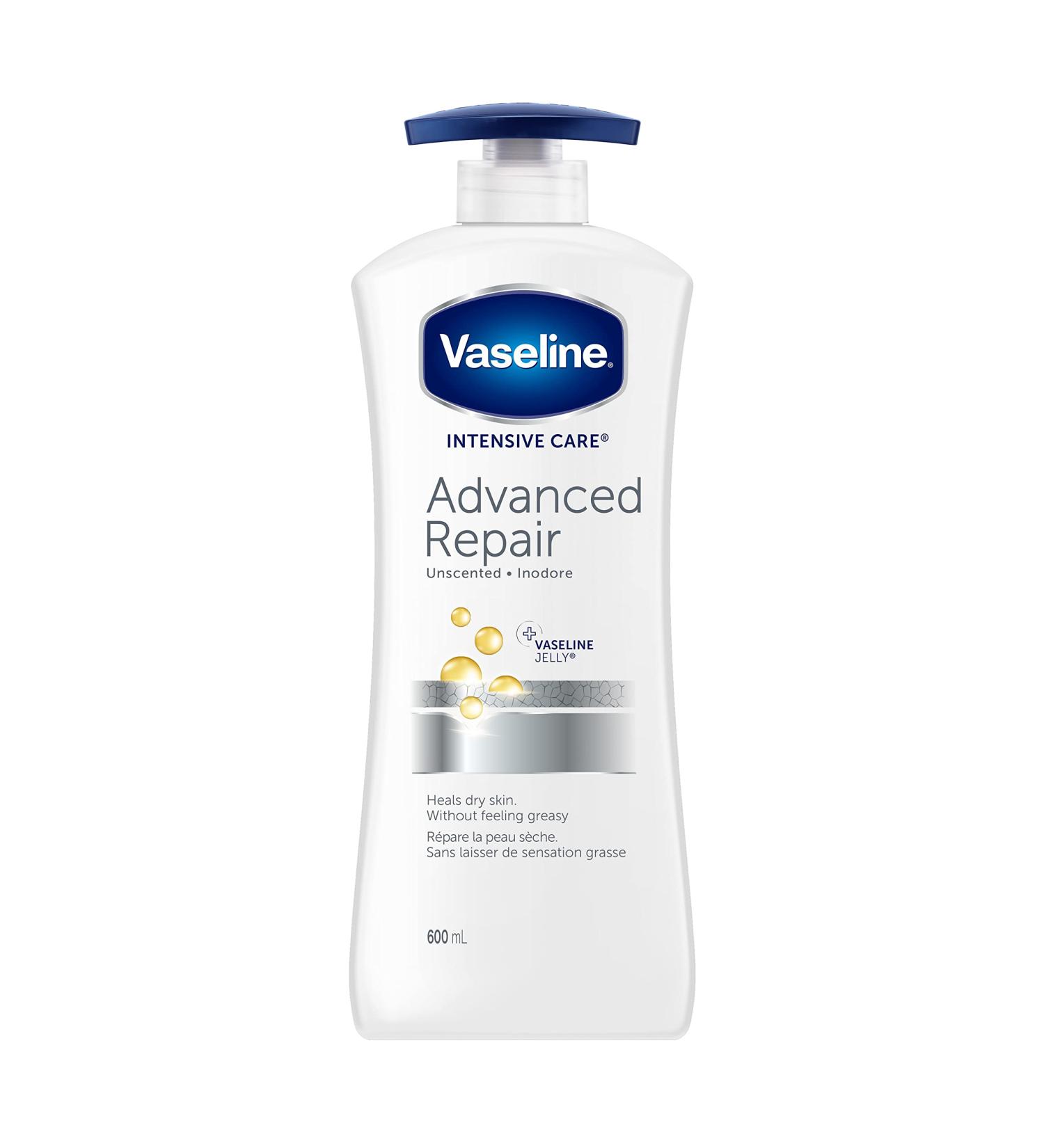 Vaseline Intensive Care Advanced Repair Unscented Lotion 600ml - Deep Moisturizing & Hydration for All Skin Types - Buy Internationally - Buy Online on SooperMarket.com