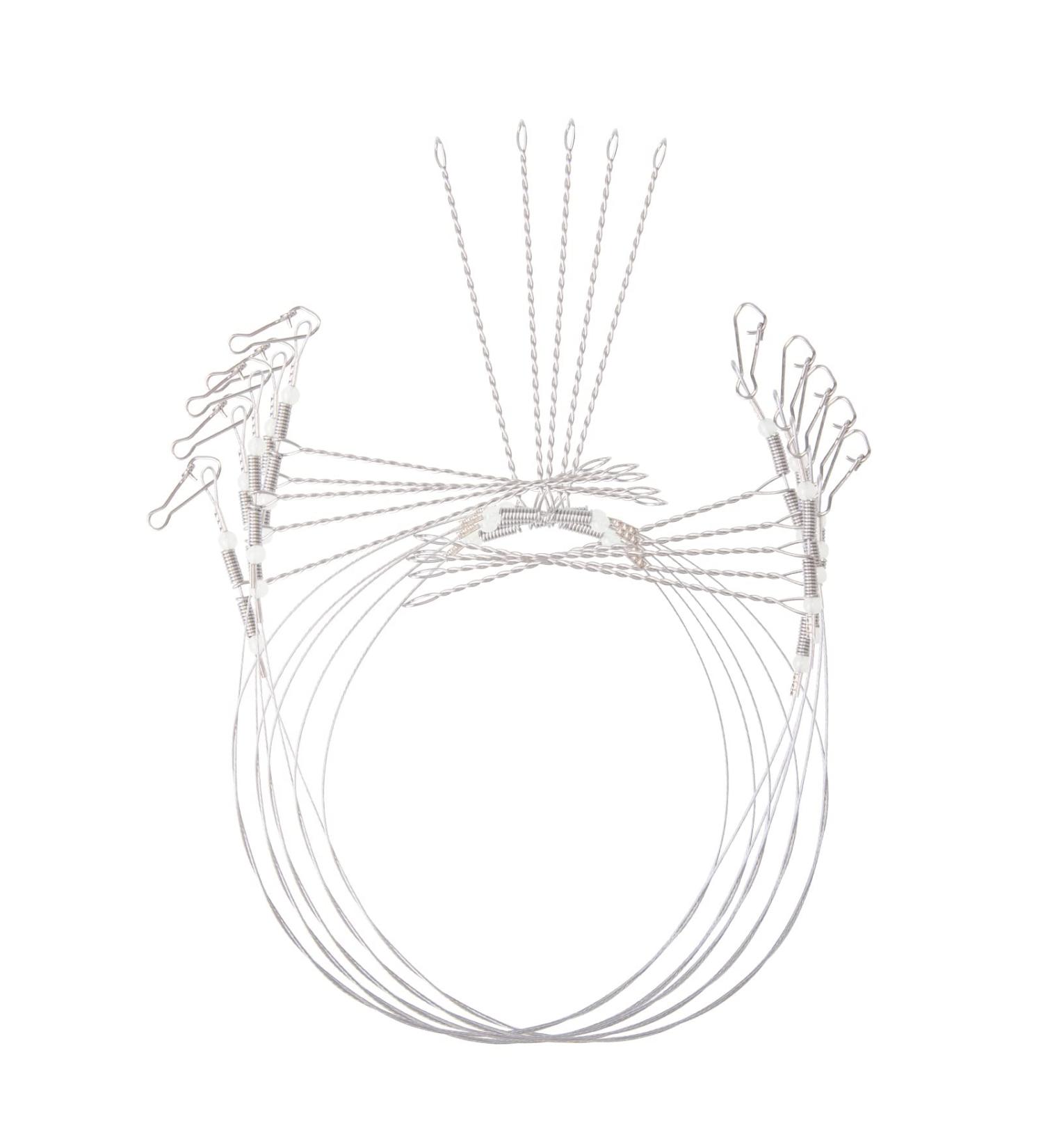 Stainless Steel Fishing Leader Rigs with Swivels and Snaps - Fishing Tackle Kit for Lures, Bait, Hooks - Buy Online on SooperMarket.com
