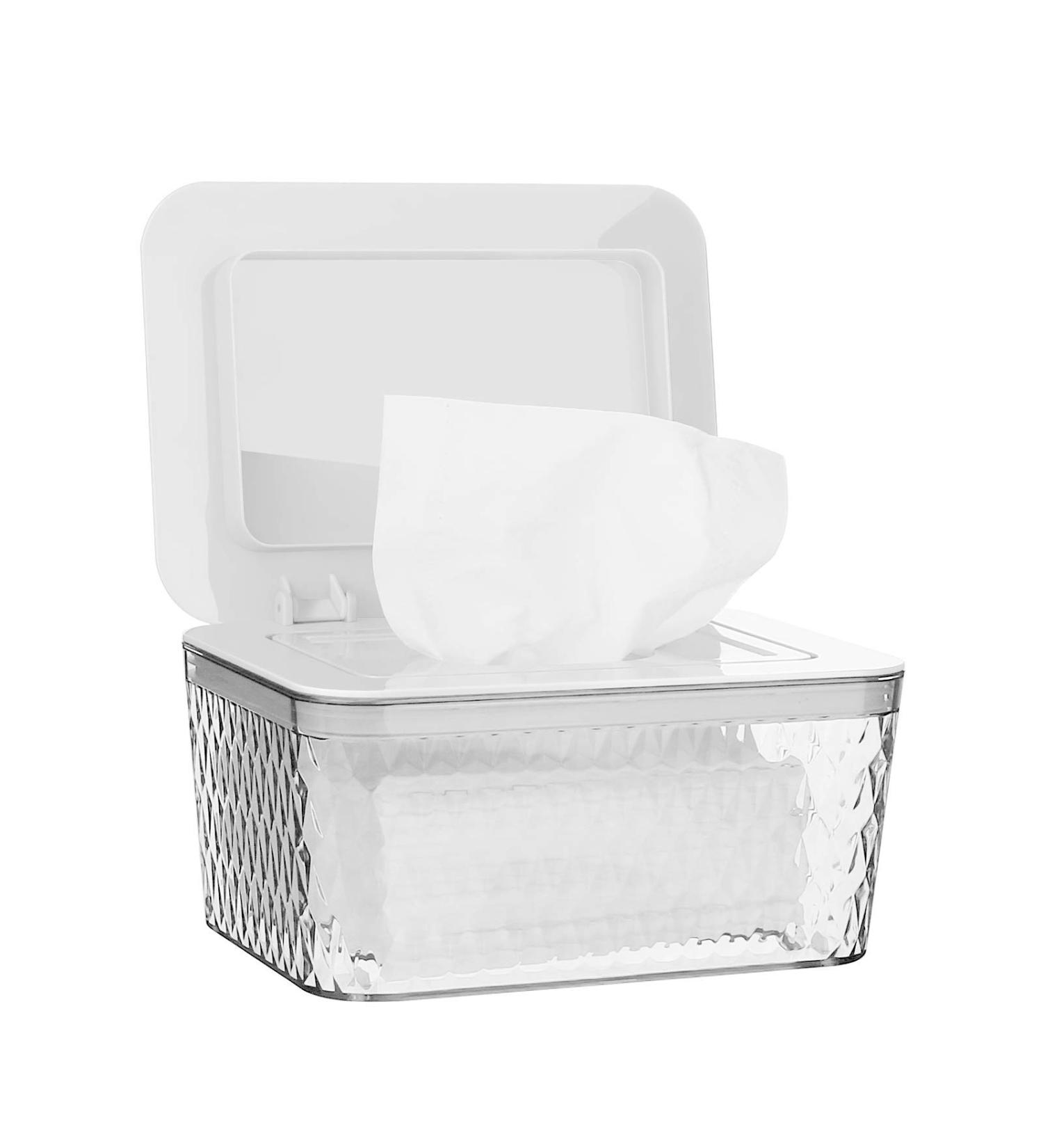 Jitnetiy Large Capacity Wipes Holder Dispenser Box - Dustproof, Freshness-Keeping Wipes Case with Lid (White) - Buy Online on SooperMarket.com