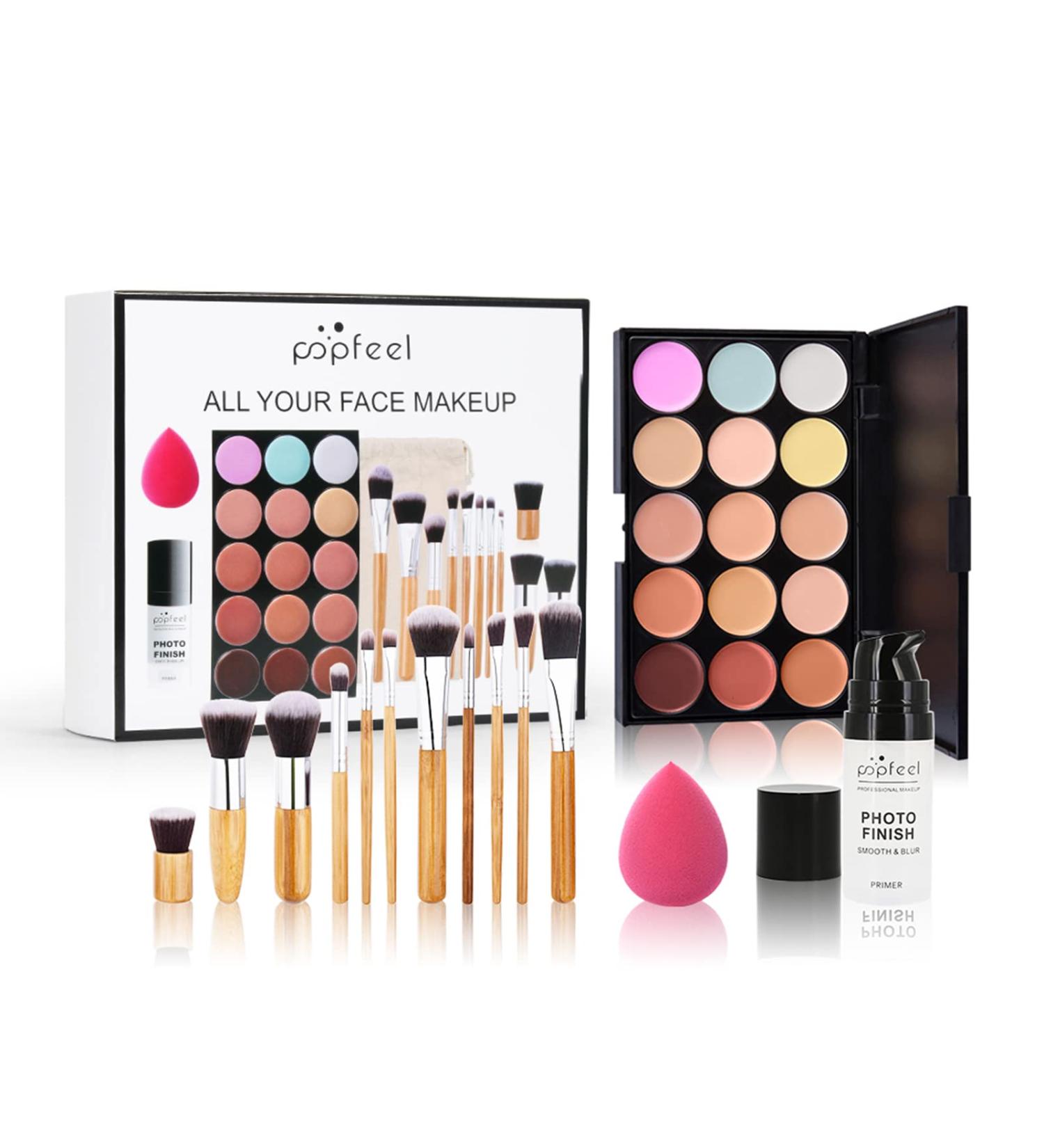 Joyeee All in One Makeup Kit - Full Starter Multipurpose Set for Women & Teen Girls | Includes Concealer Palette, Brush Sets, Primer & Powder Puff - SET003 - Buy Online on SooperMarket.com