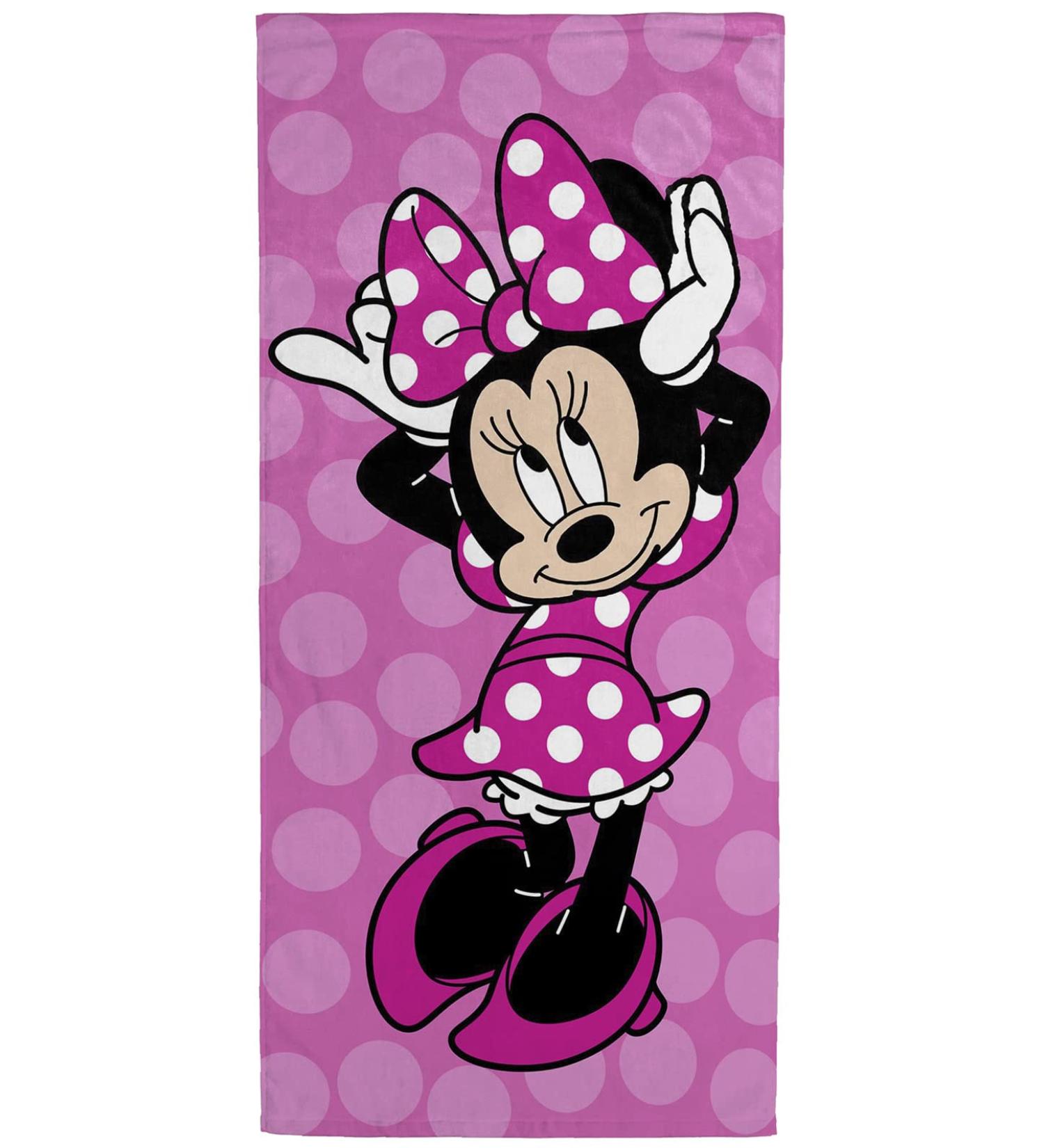 Disney Minnie Mouse Pink Bath/Pool/Beach Towel - Super Soft & Absorbent Cotton - 28 x 58 inches - Buy Online on SooperMarket.com