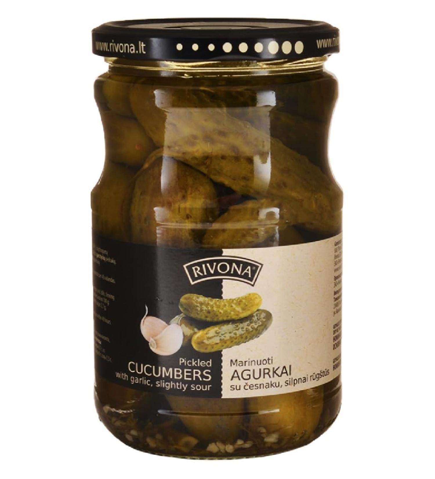 Rivona Pickled Cucumber With Garlic 700g - Pack of 3