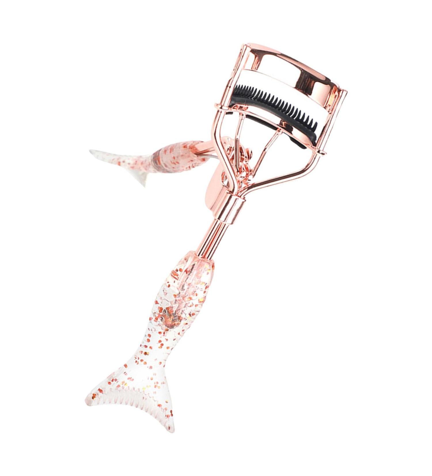 Eye Curler for Lashes - Small Fish Tail Shape Eye Curler with Comb Teeth Portable Ergonomic Beautiful Eyelash Tools Makeup Supplies for Girls Women Females A4 Electroplated Rose Gold With Black Comb Rose Go - Buy Online on SooperMarket.com