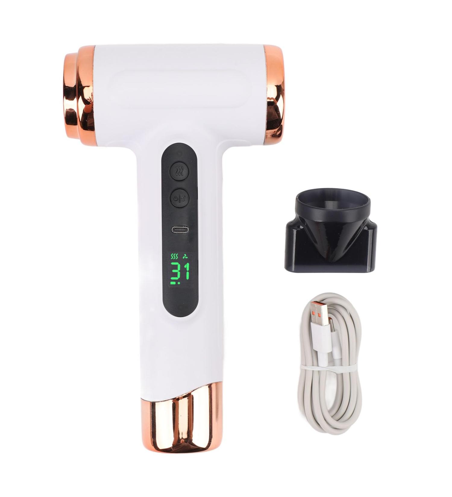 Hair Dryer 15000mAh Portable Hair Dryer USB Rechargeable Travel Hair Dryer with Concentrator Turbo Heat and Cold Shot Features 200W Cold Hot Wind for Fast Drying As Salon - Buy Online on SooperMarket.com
